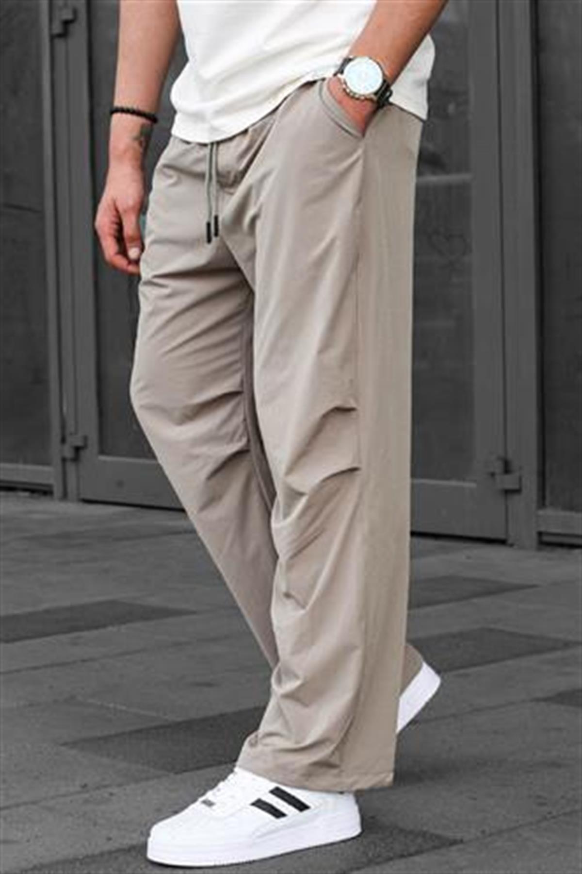 Bej Regular Fit Erkek Paraşüt Pantolon 6504