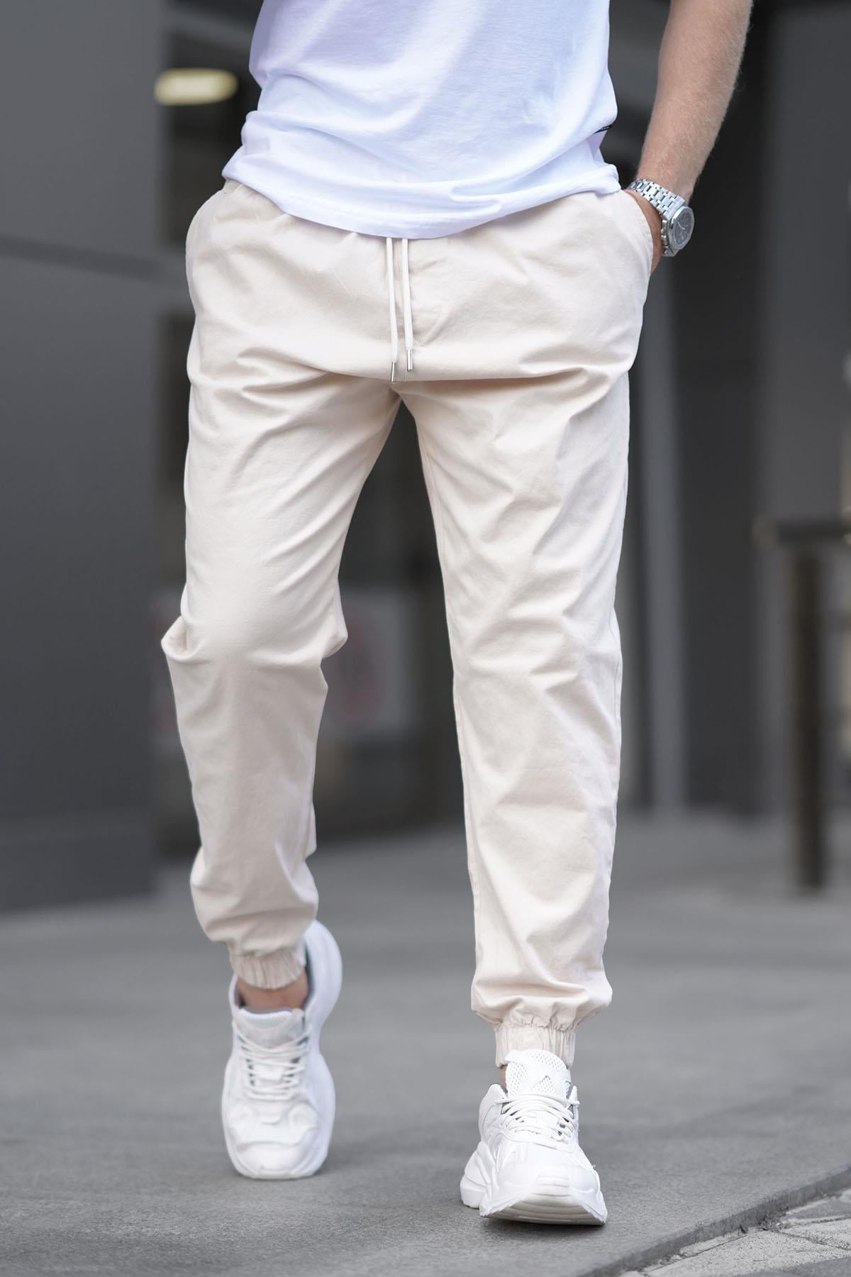 Bej Relaxed Jogger Pantolon 6853