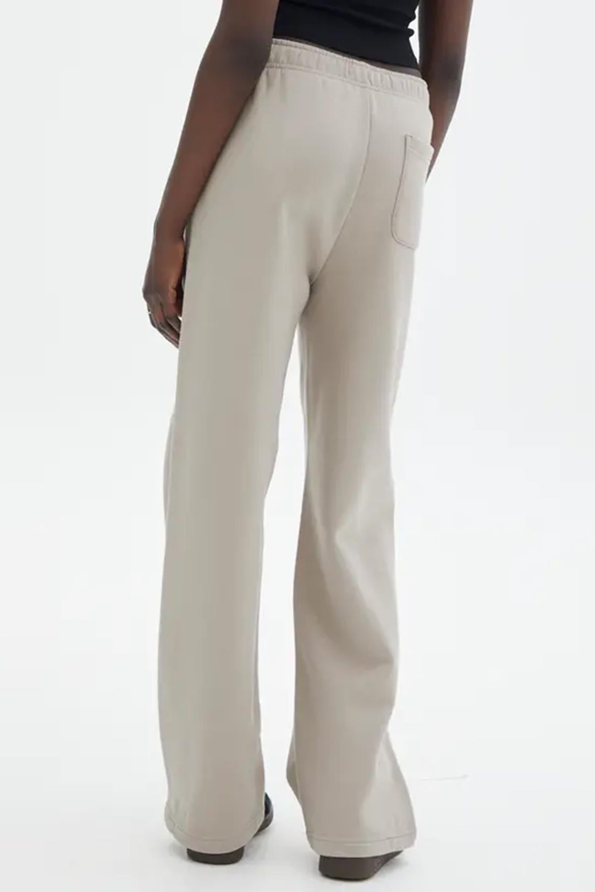 Bej  Wide Leg Basic Eşofman Altı MG1916