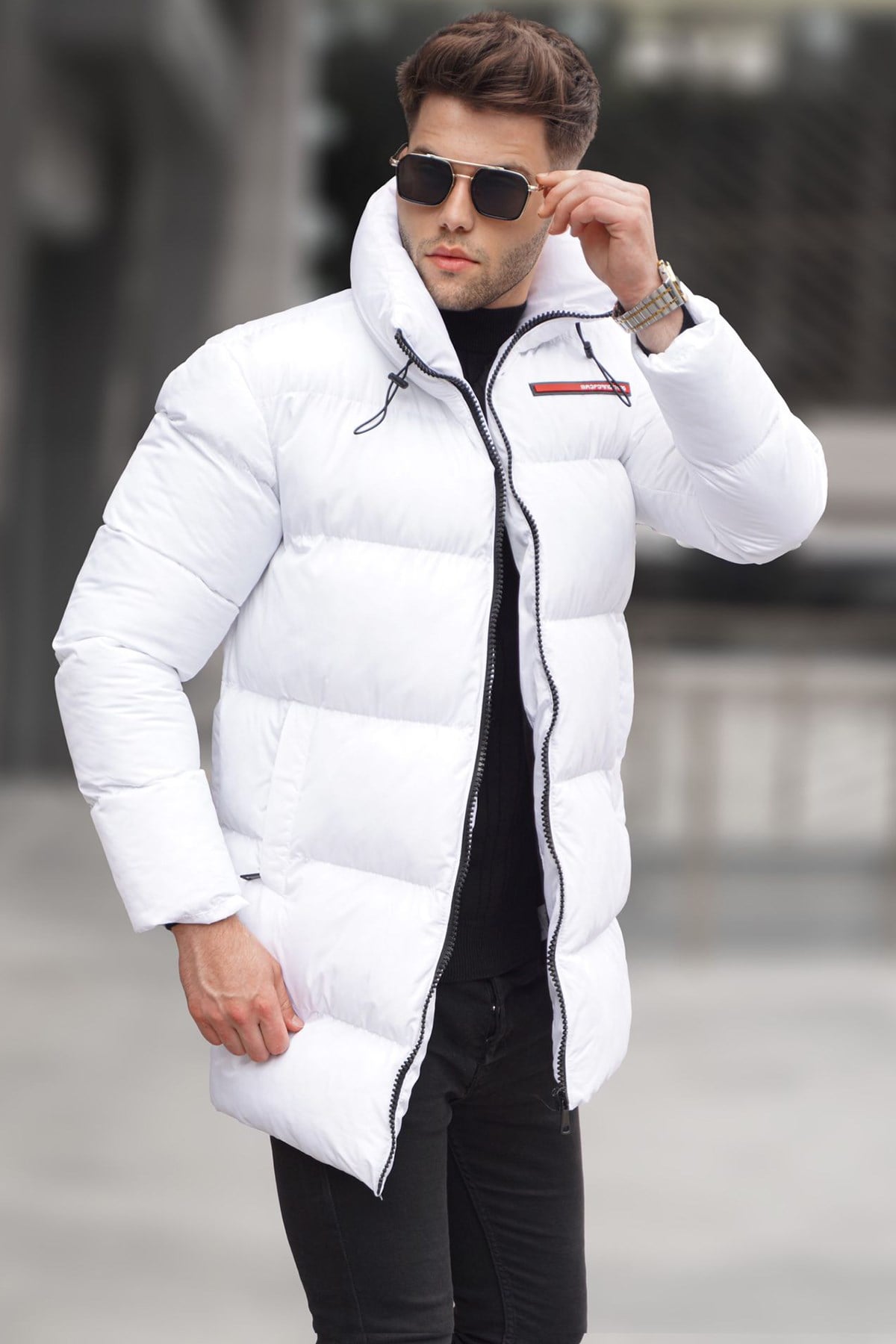 Beyaz Basic Şişme Mont 5776