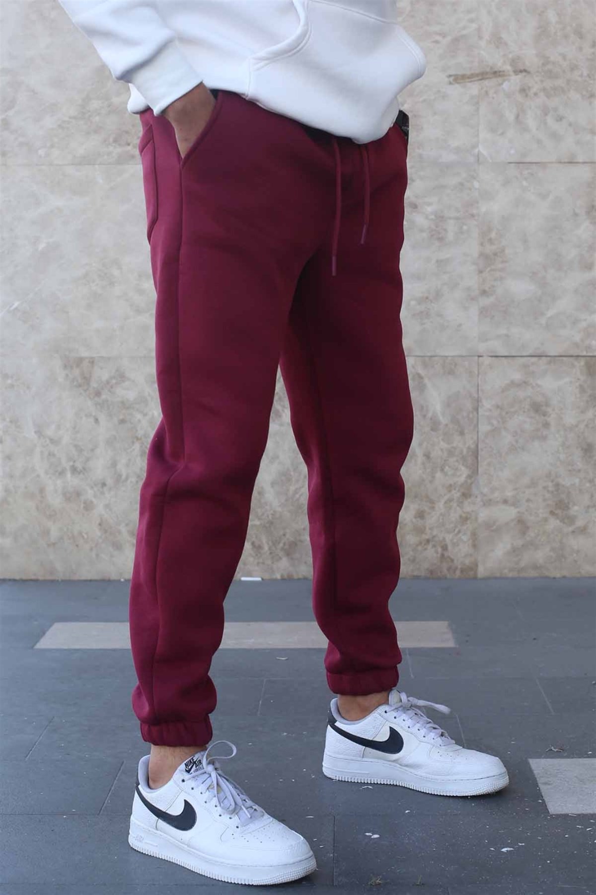 Bordo Şardonlu Basic Erkek Eşofman Altı 5482