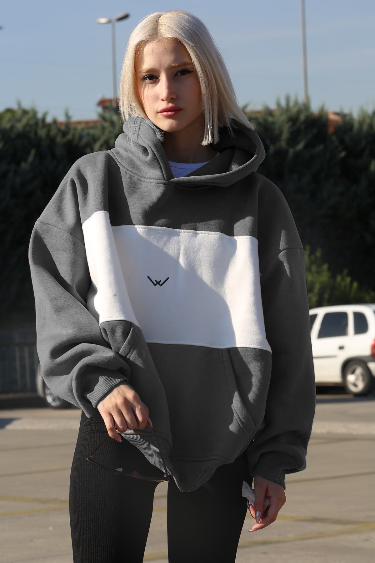 Dye Gray Block Color Sweatshirt MG1544