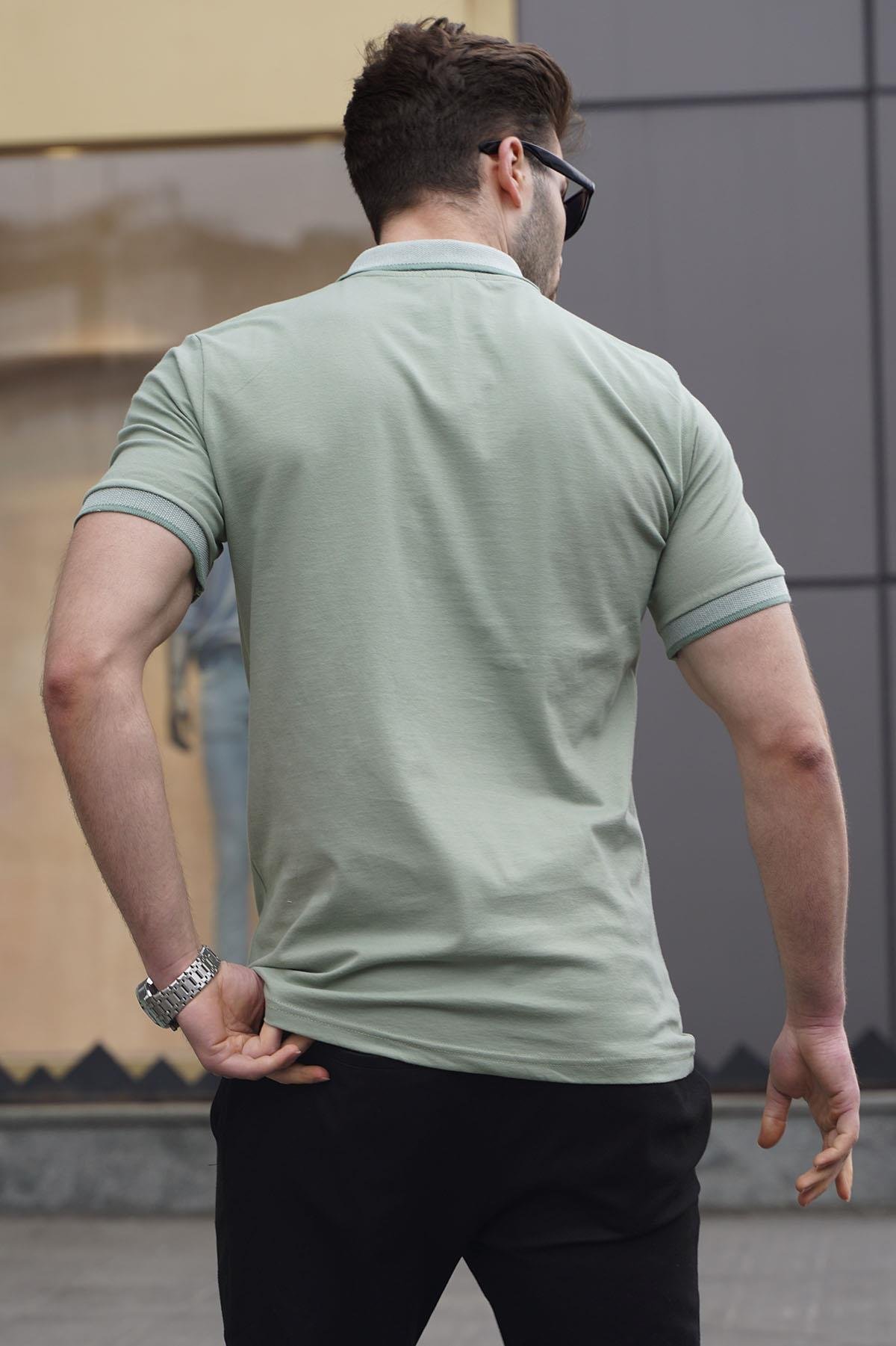 Çağla Yeşili Regular Fit Erkek Polo Yaka Tişört 6105