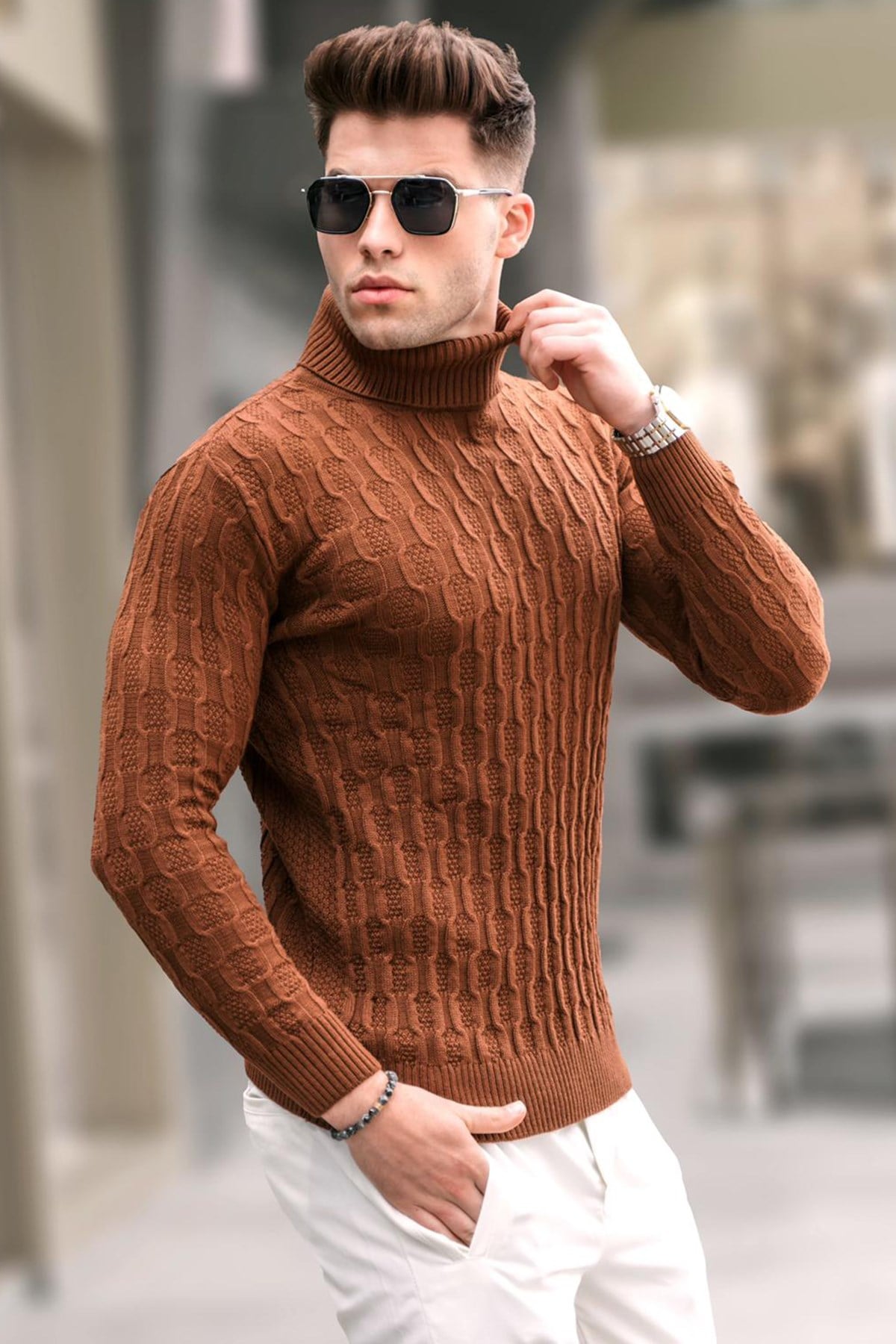 Camel Balıkçı Yaka Triko Kazak 5759