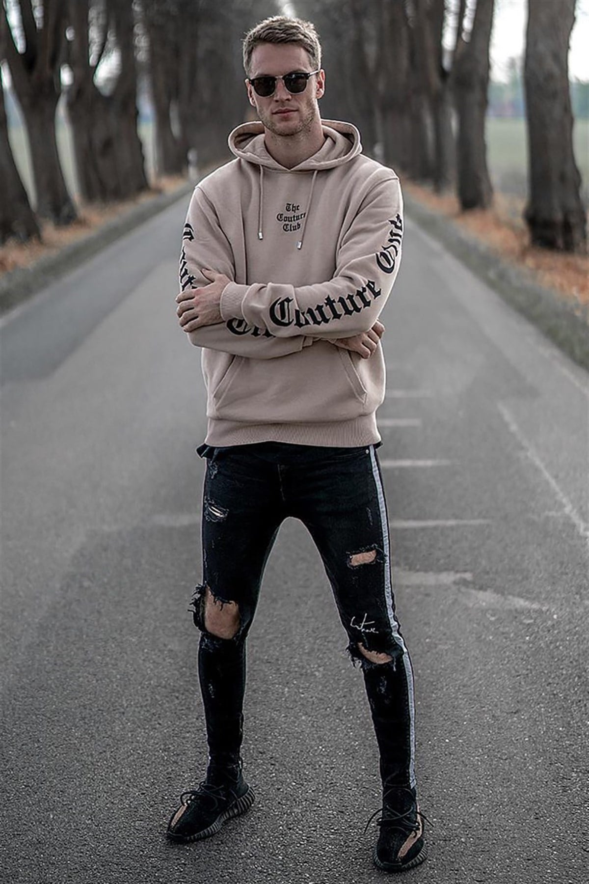 Camel Baskılı Kapşonlu Sweatshirt 2877
