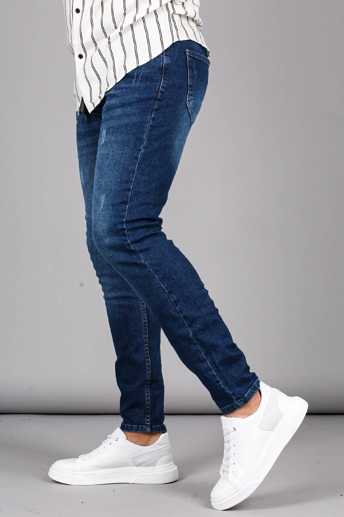 Düz Paça Rahat Kesim Erkek Mavi Jeans 6328