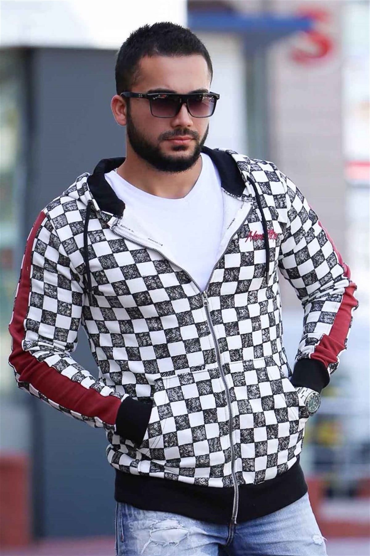 Erkek Siyah Kapşonlu Sweatshirt 2746