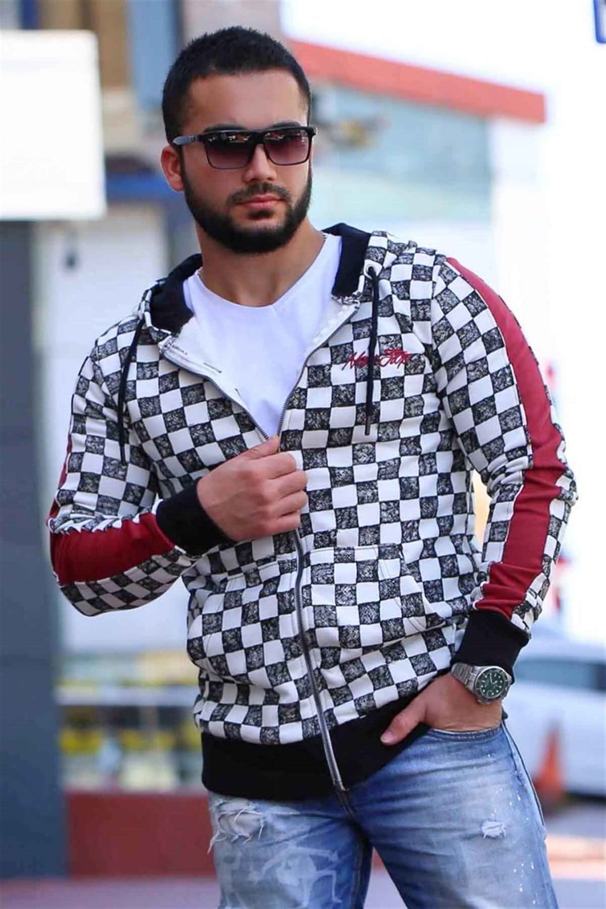 Erkek Siyah Kapşonlu Sweatshirt 2746