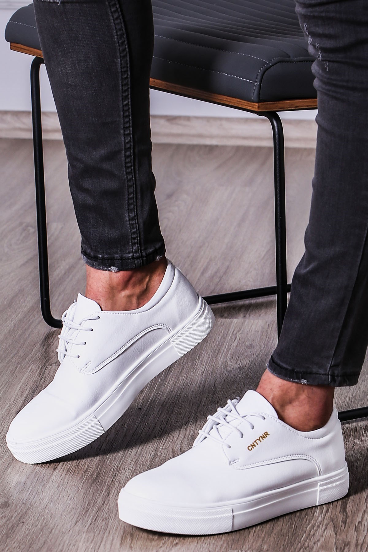 Erkek Yüksek Taban Beyaz Sneaker MS048