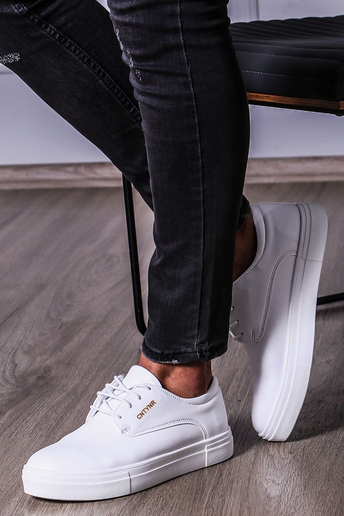 Erkek Yüksek Taban Beyaz Sneaker MS048
