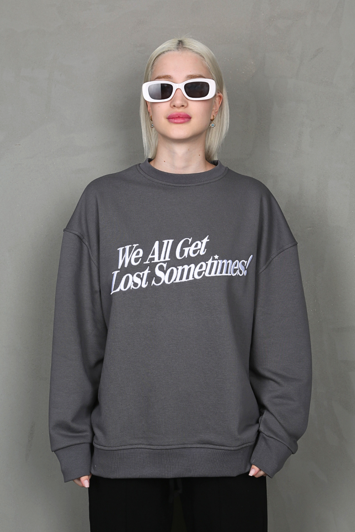 Füme Baskılı Sweatshirt MG1901