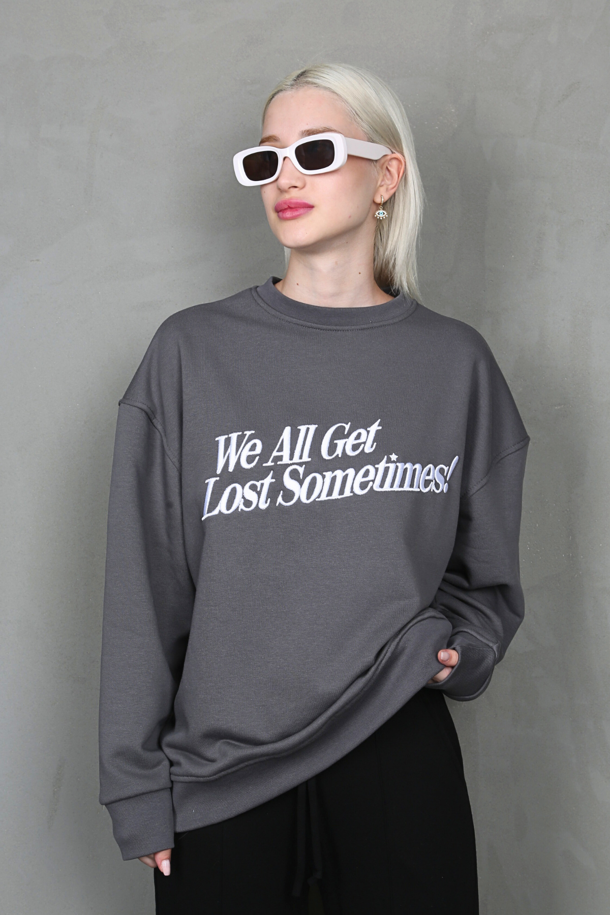 Füme Baskılı Sweatshirt MG1901