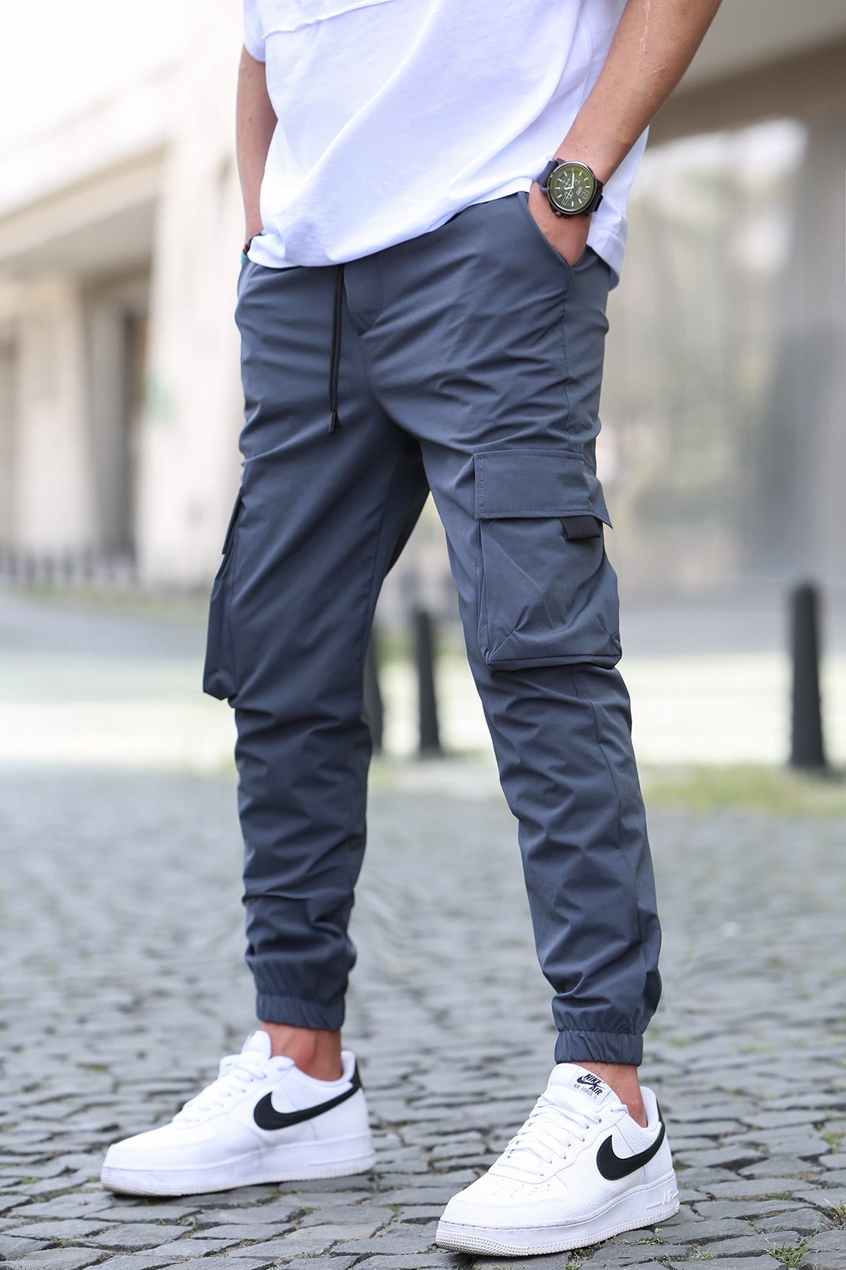 Füme Kargo Cep Erkek Jogger Pantolon 5461