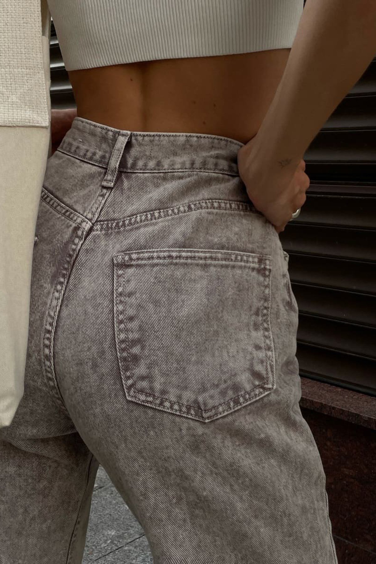 Füme Yırtık Detaylı Straıght Fıt Jean MG1317