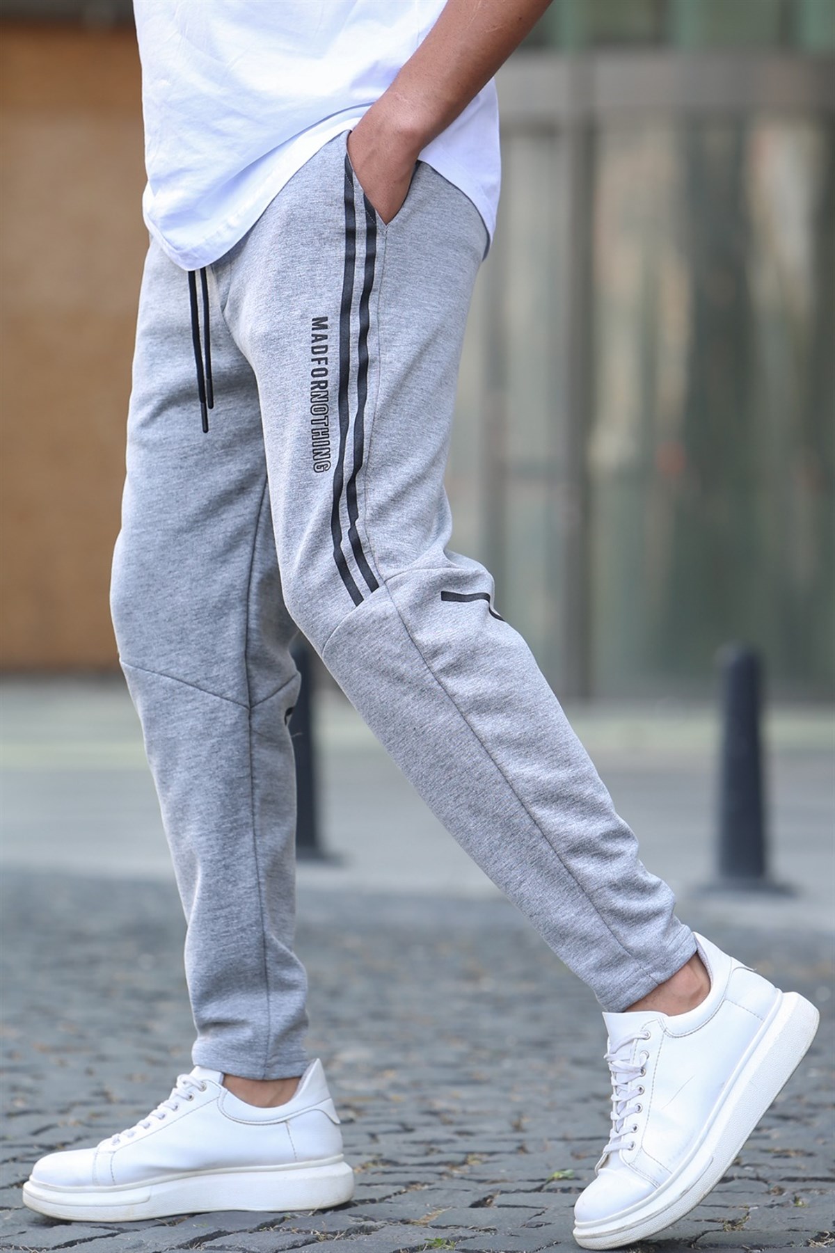 Gri Baskılı Jogger Eşofman Altı 5476