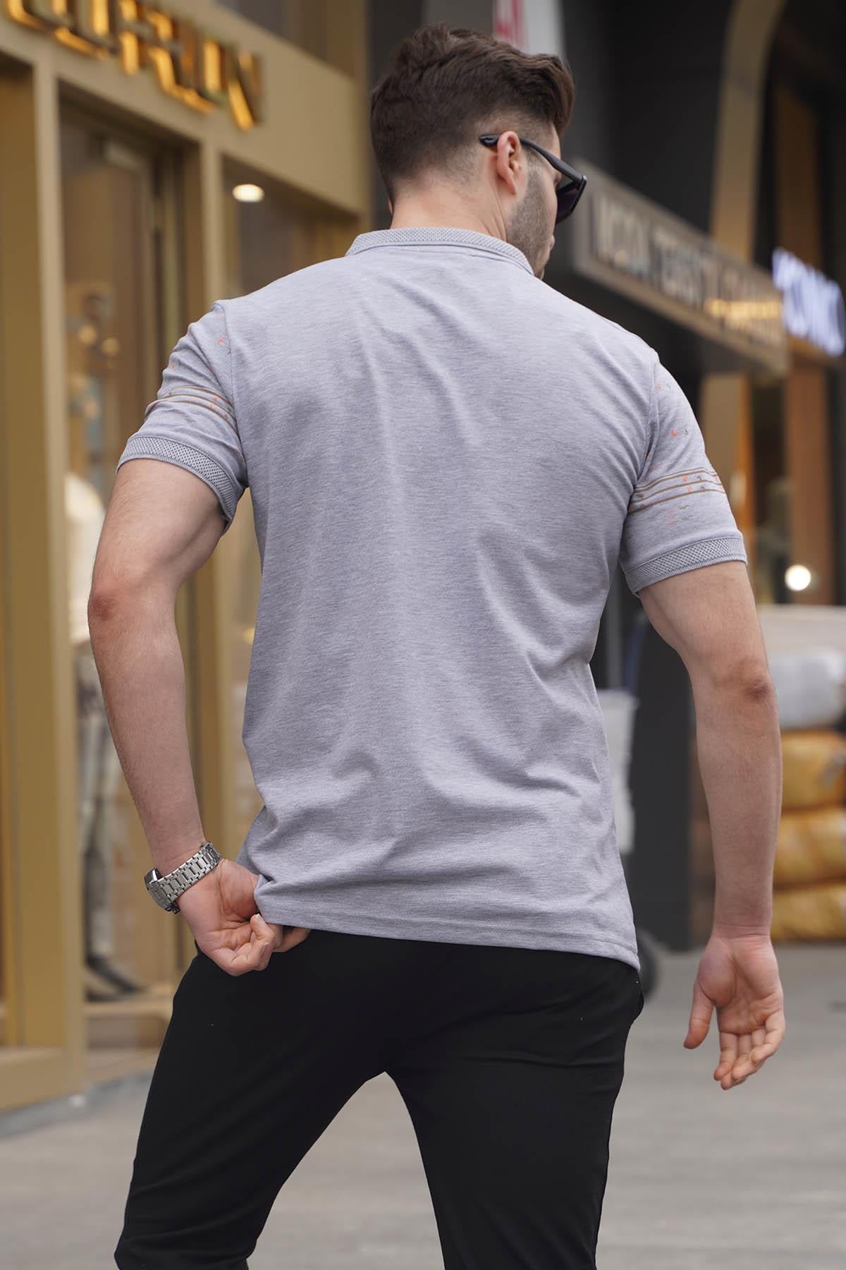 Gri Erkek Polo Yaka Tişört 6077