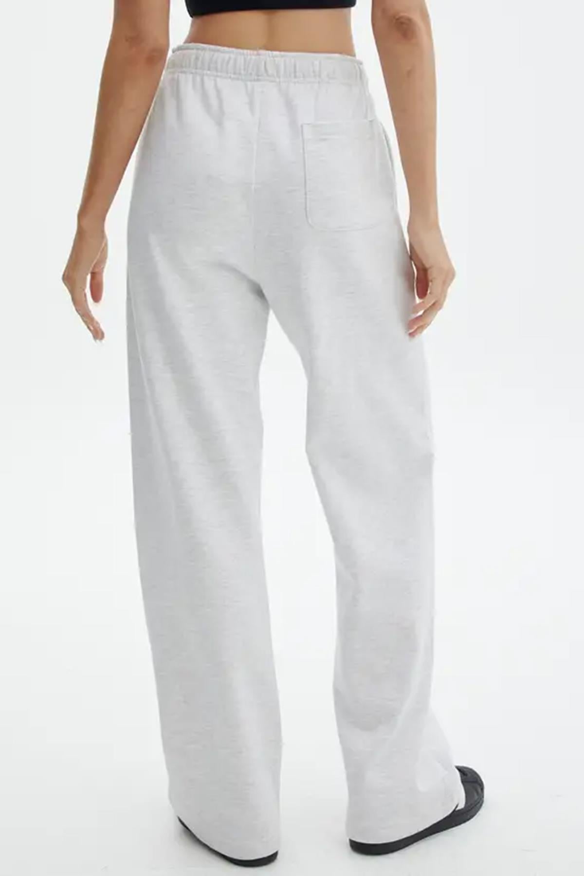 Bej Wide Leg Basic Eşofman Altı MG1916