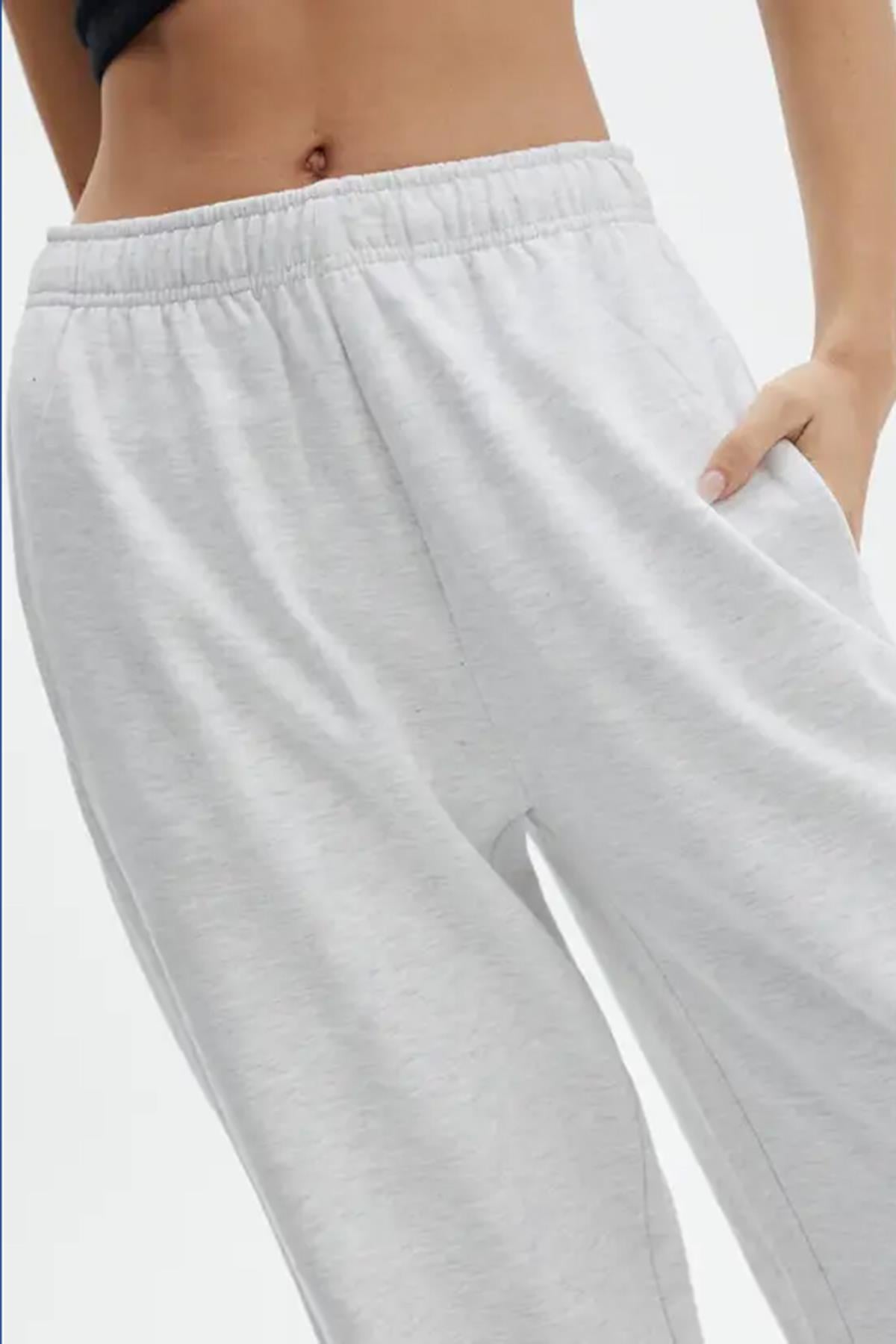 Bej Wide Leg Basic Eşofman Altı MG1916