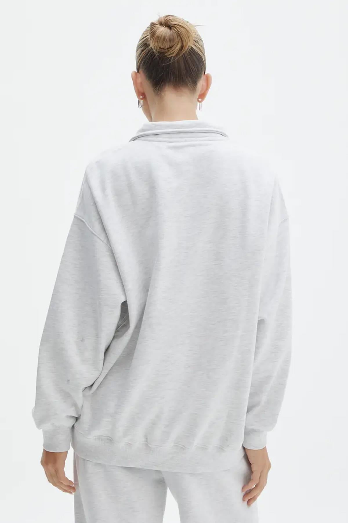 Grimelanj Fermuar Detaylı Oversize Sweatshirt MG1933