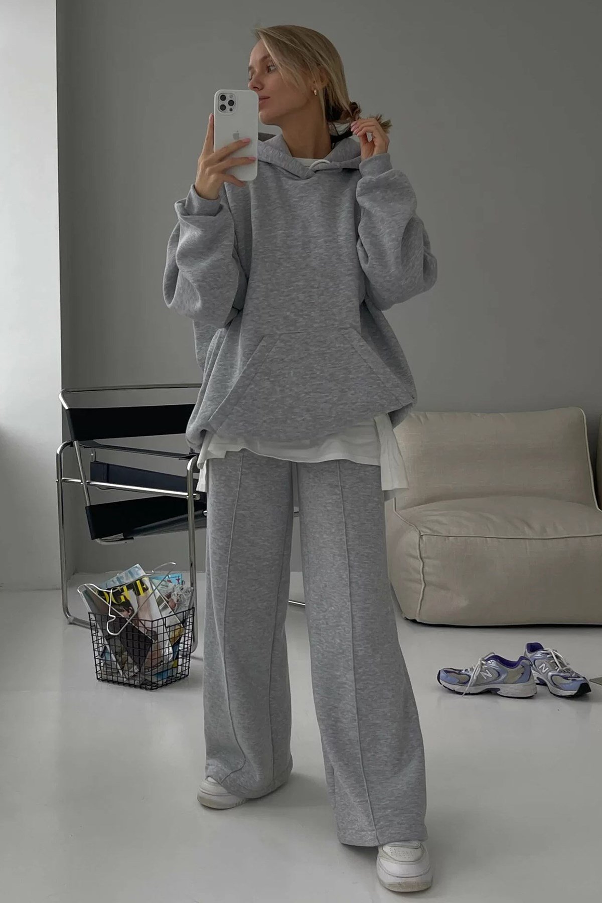 Grimelanj Kapüşonlu Oversize Sweatshirt MG1566