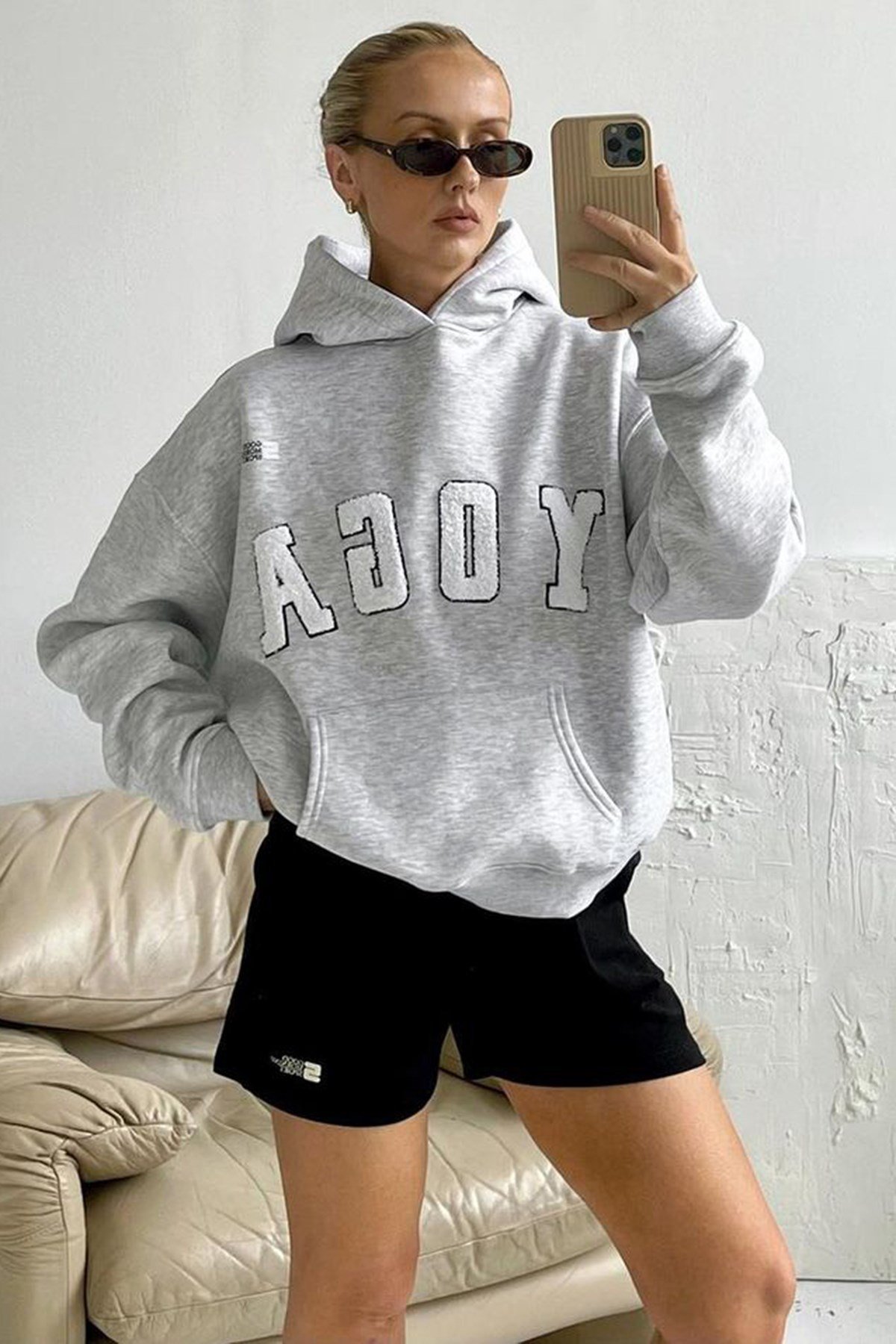 Grimelanj Nakışlı Kapüşonlu Sweatshirt MG1580
