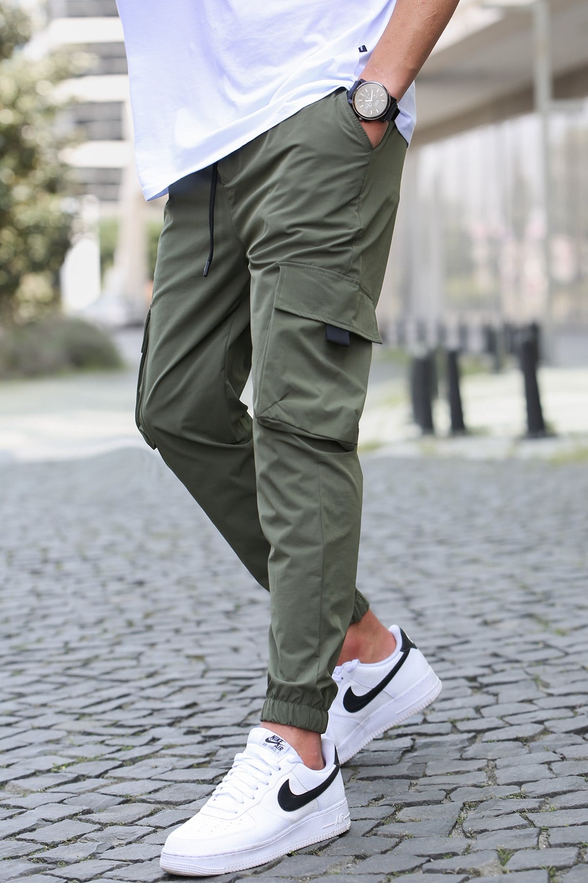 Haki Kargo Cep Erkek Jogger Pantolon 5461