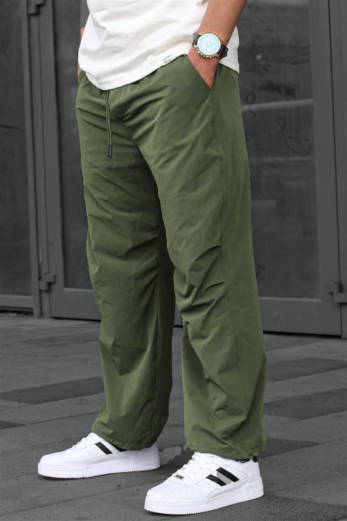 Haki Regular Fit Erkek Paraşüt Pantolon 6504