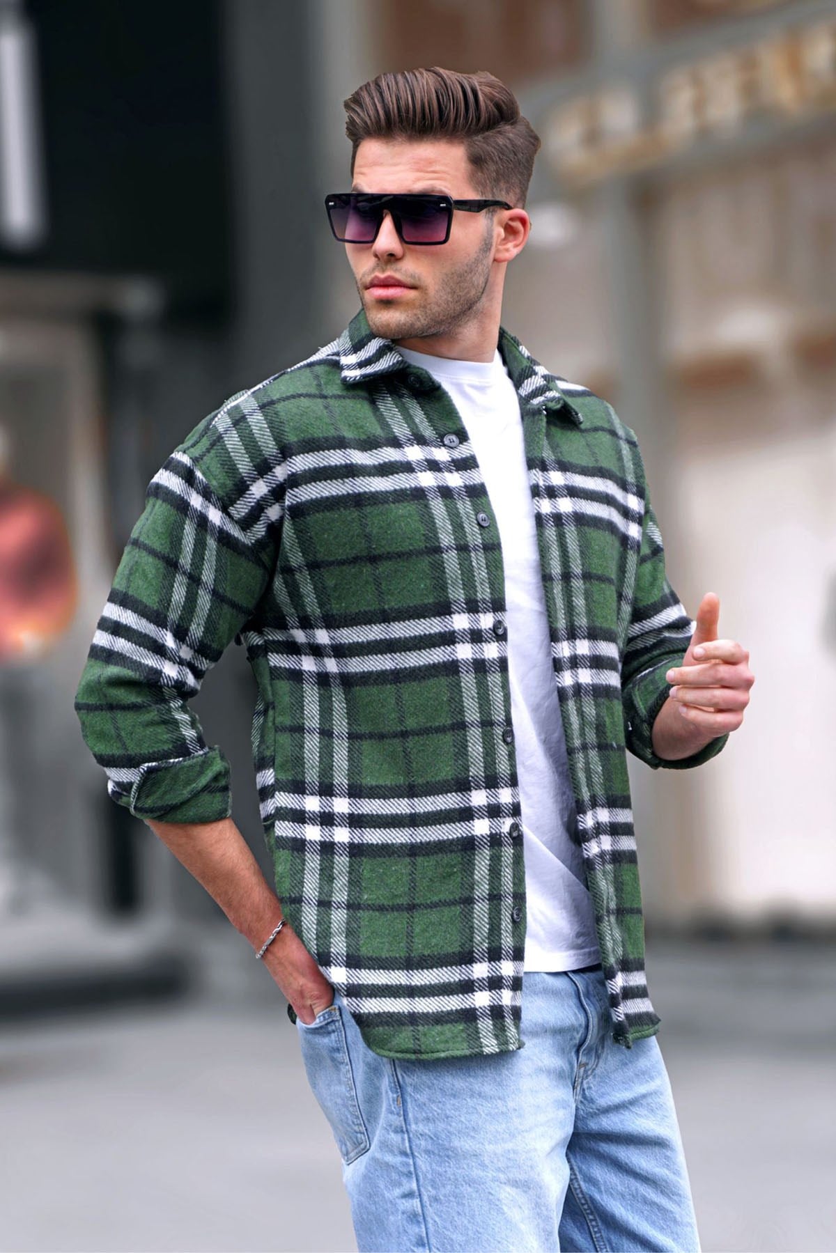 Haki Regular Fit Oduncu Gömlek 5553