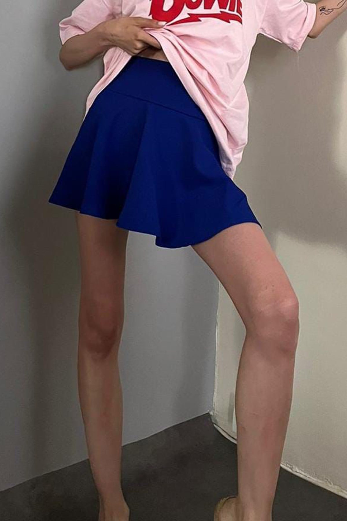 Women Lilac Pleated Basic Mini Tennis Skirt