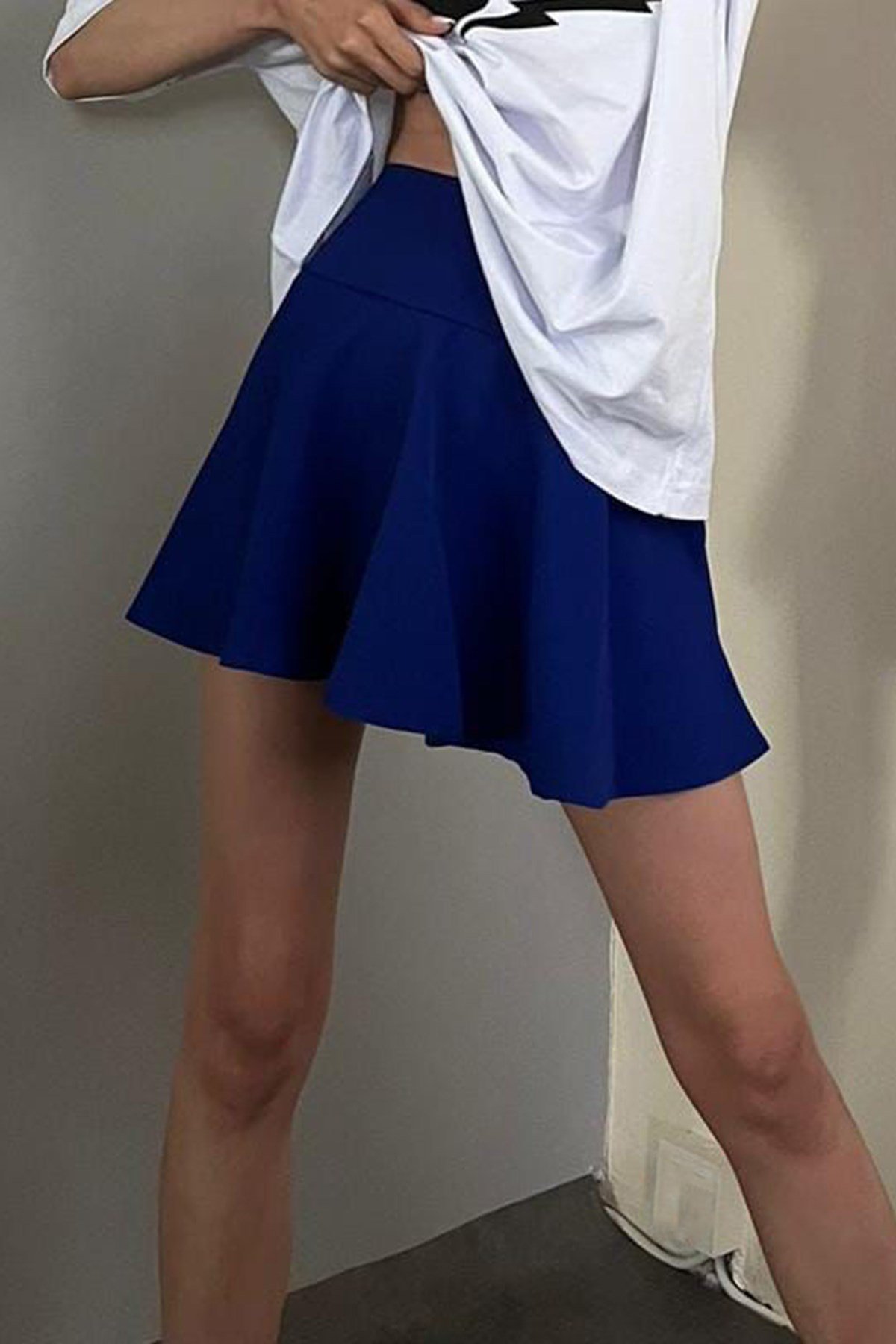 Women Lilac Pleated Basic Mini Tennis Skirt