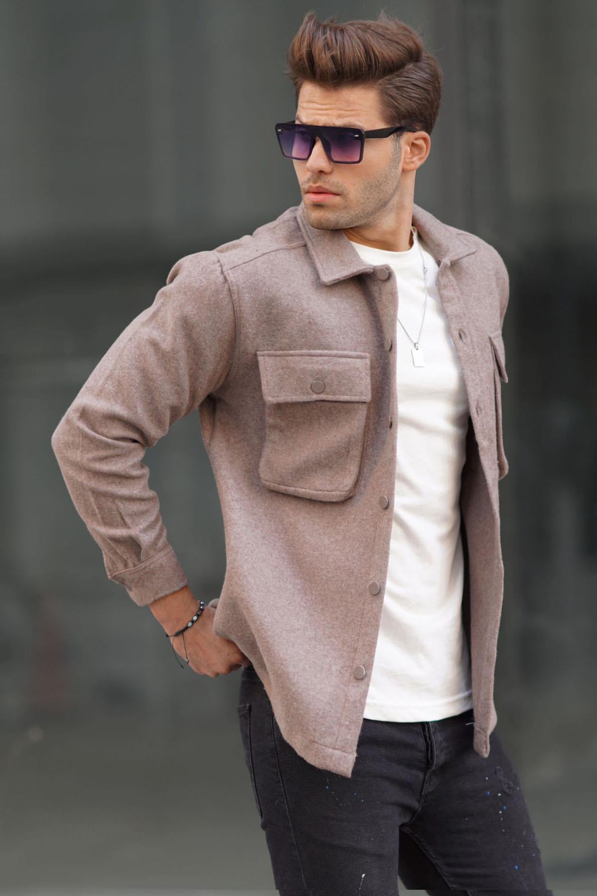 Kahverengi Oversize Oduncu Erkek Gömlek 6809