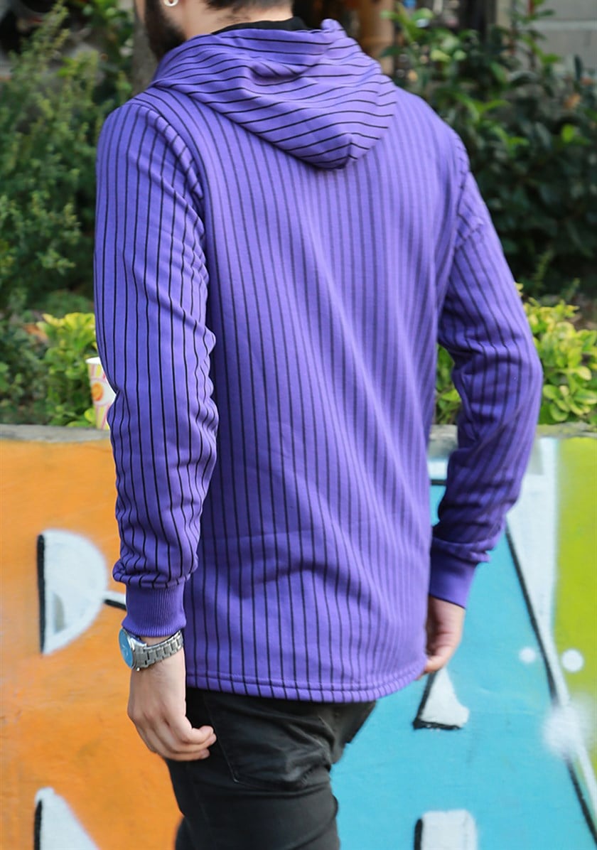 Kapşonlu Sweatshirt Mor 2825