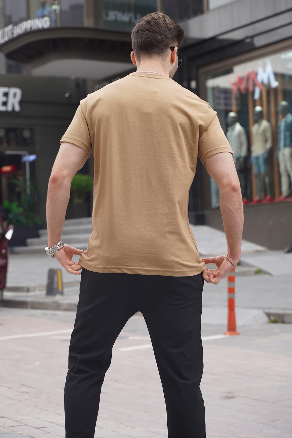 Kapuçino Regular Fit Basic Erkek Tişört 6131