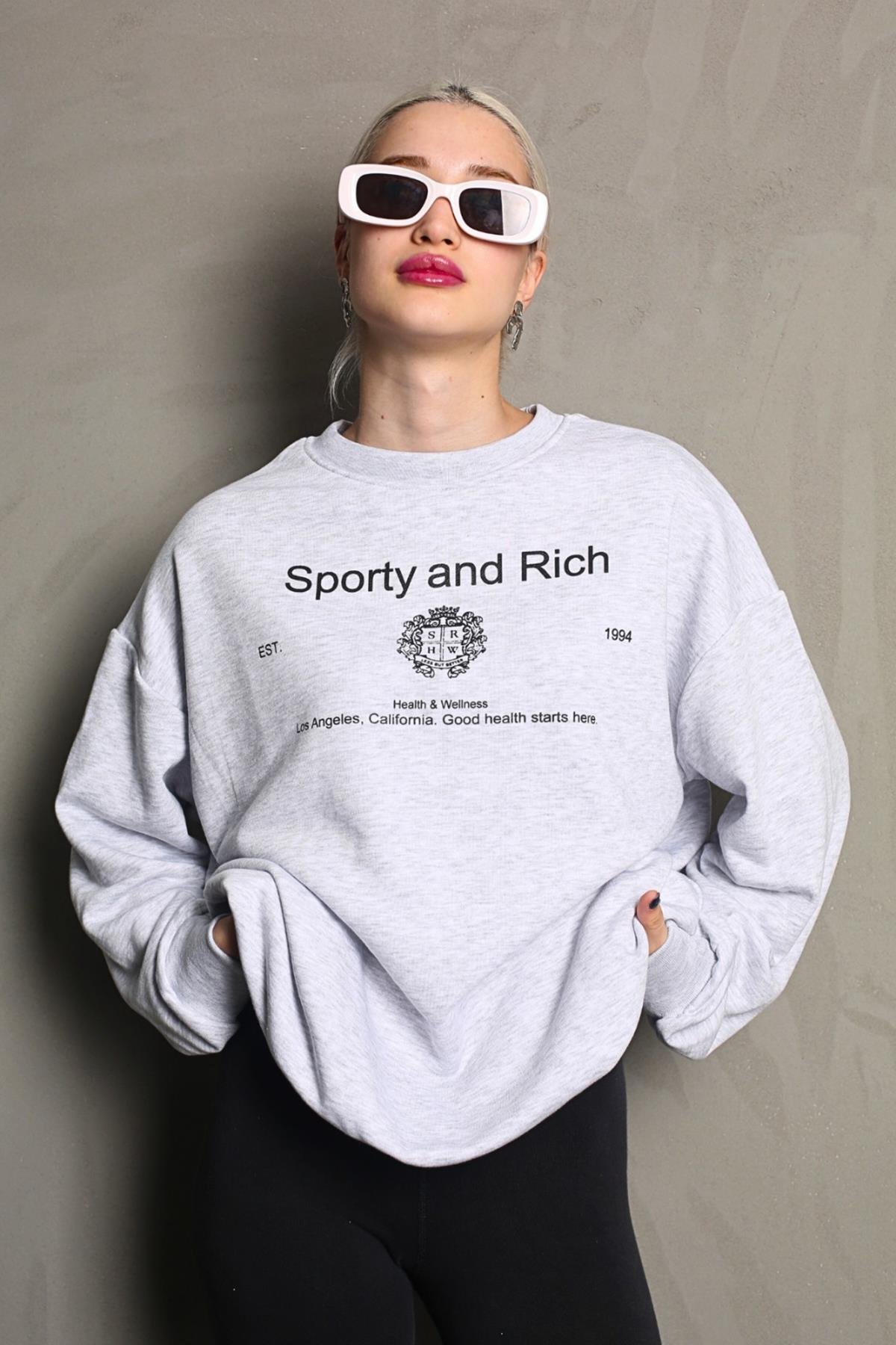 Marl Snow Printed Oversize Sweatshirt MG1577