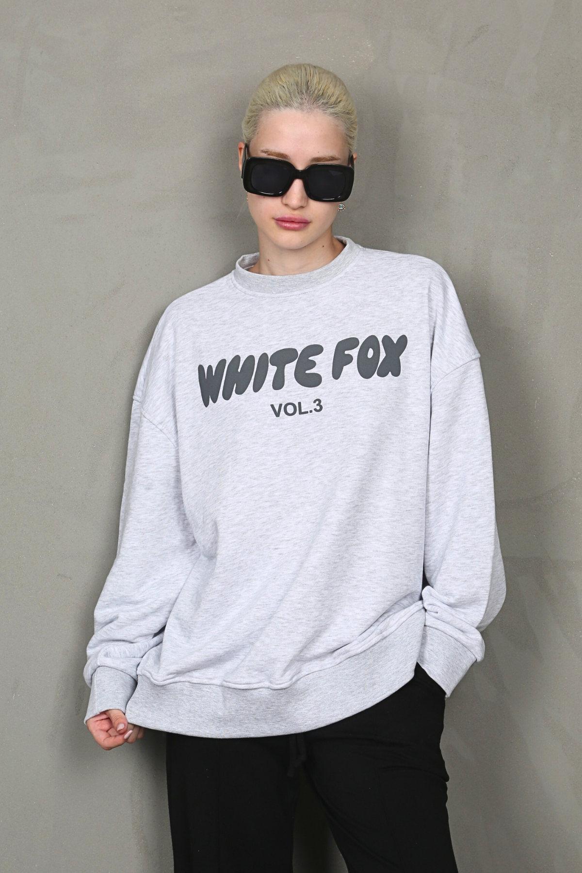 Karmelanj Bisiklet Yaka Baskılı Sweatshirt MG1904