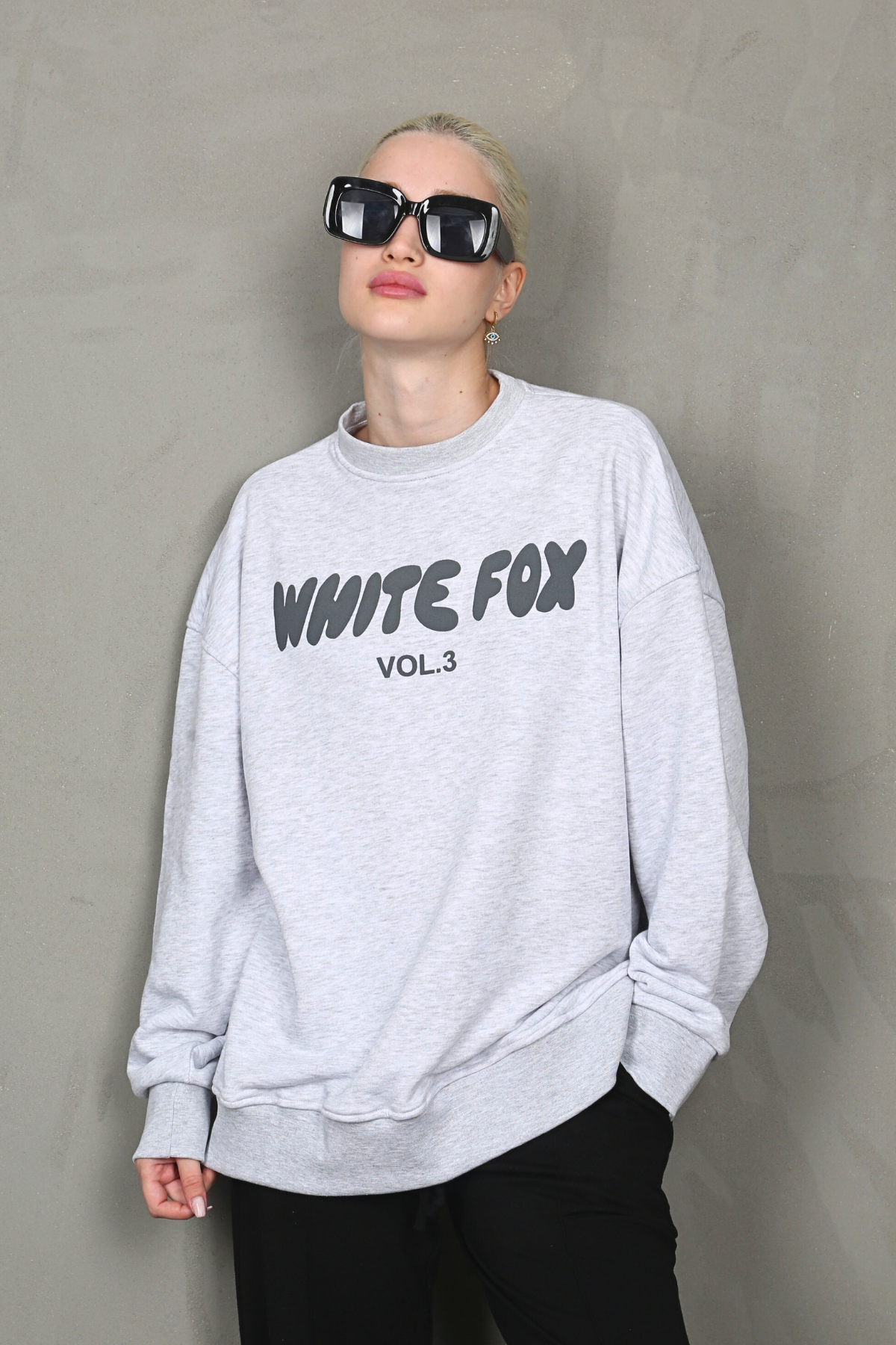 Karmelanj Bisiklet Yaka Baskılı Sweatshirt MG1904