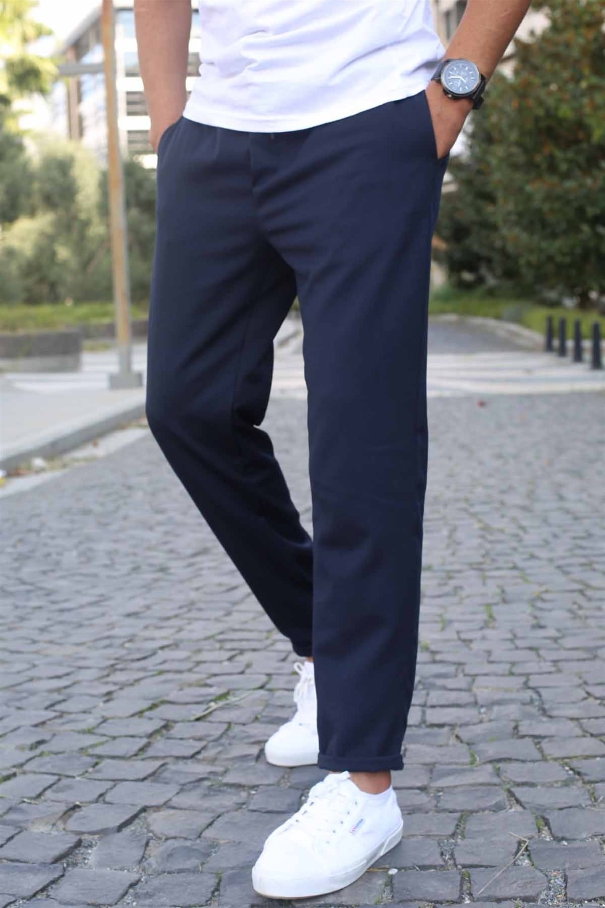 Lacivert Basic Jogger Pantolon 5486