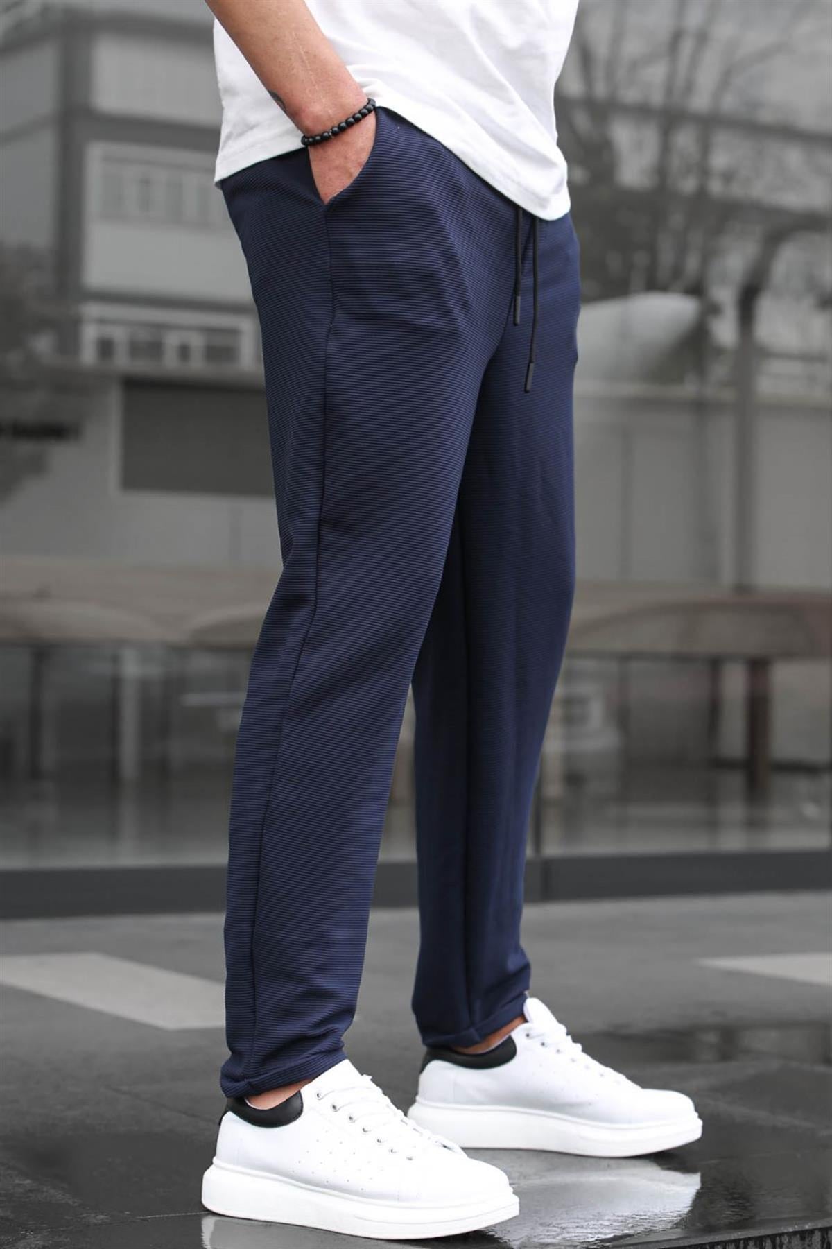 Lacivert Basic Waffle Kumaş Erkek Pantolon 6509