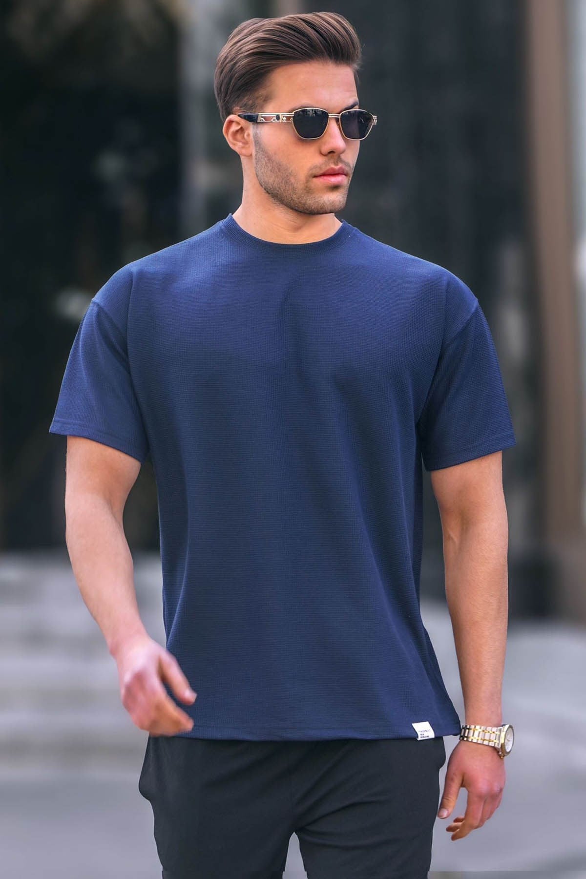 Lacivert Regular Fit Basic Erkek Tişört 6099