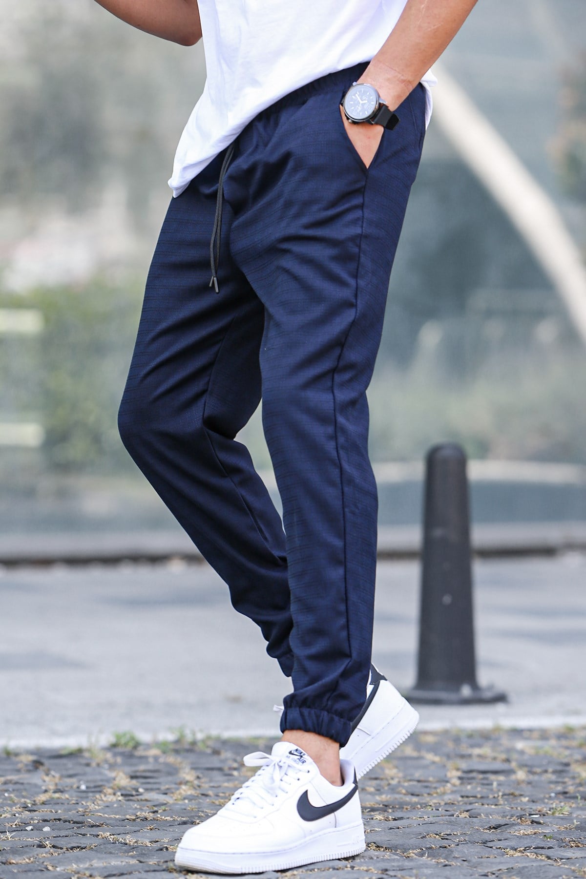 Lacivert Slim Fit Jogger Pantolon 5472
