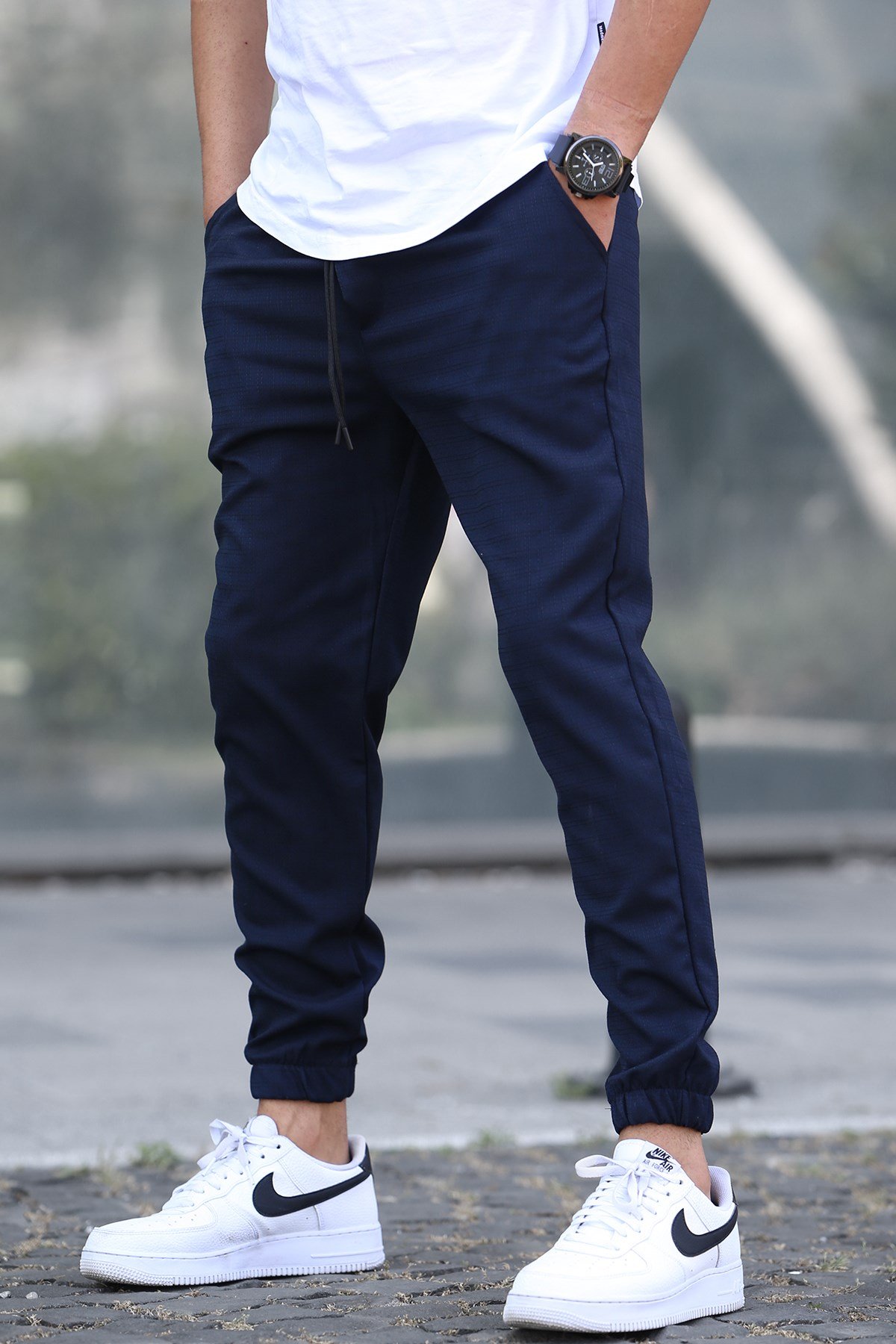 Lacivert Slim Fit Jogger Pantolon 5472