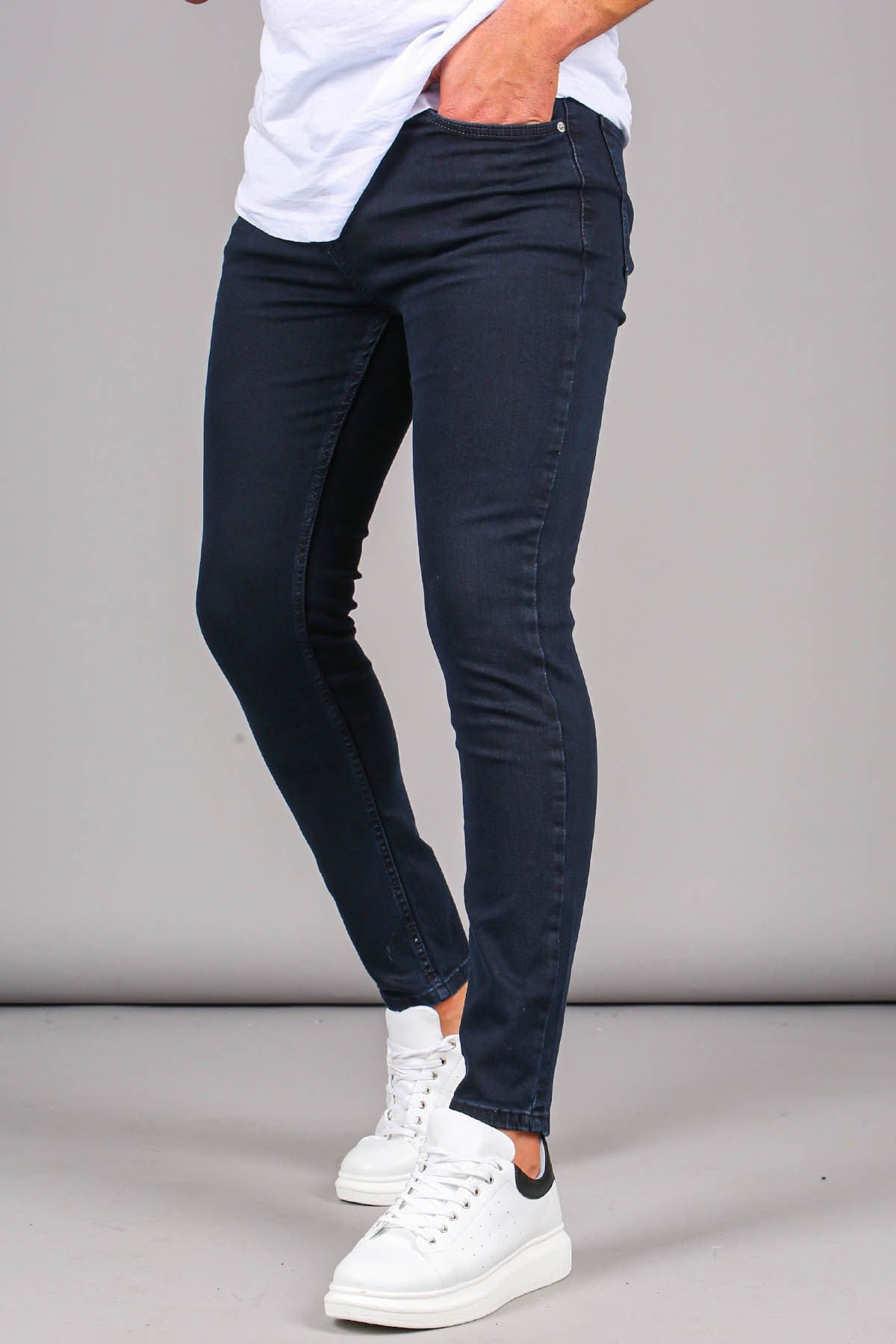 Lacivert Süper Likralı Skinny Fit Erkek Jean Pantolon 6302