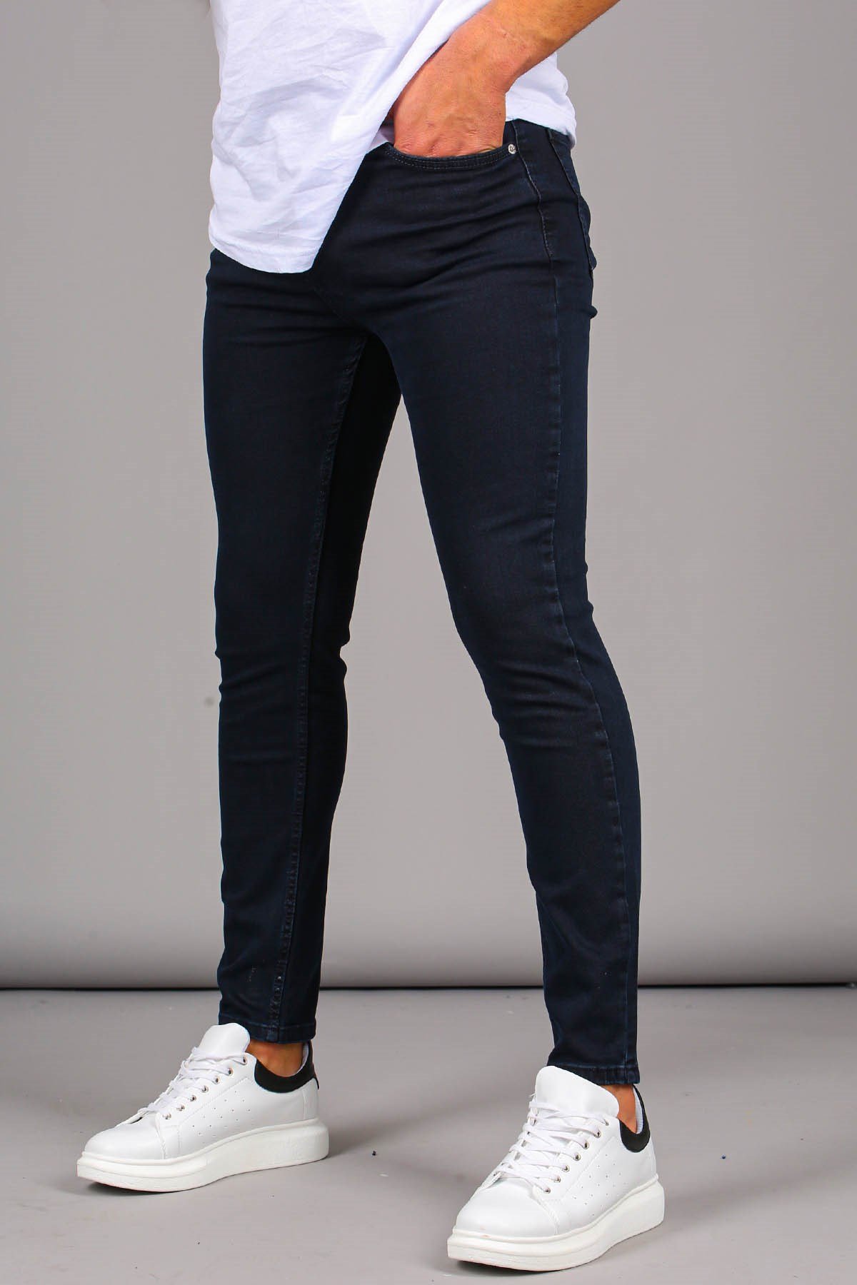 Lacivert Süper Likralı Skinny Fit Erkek Jean Pantolon 6302