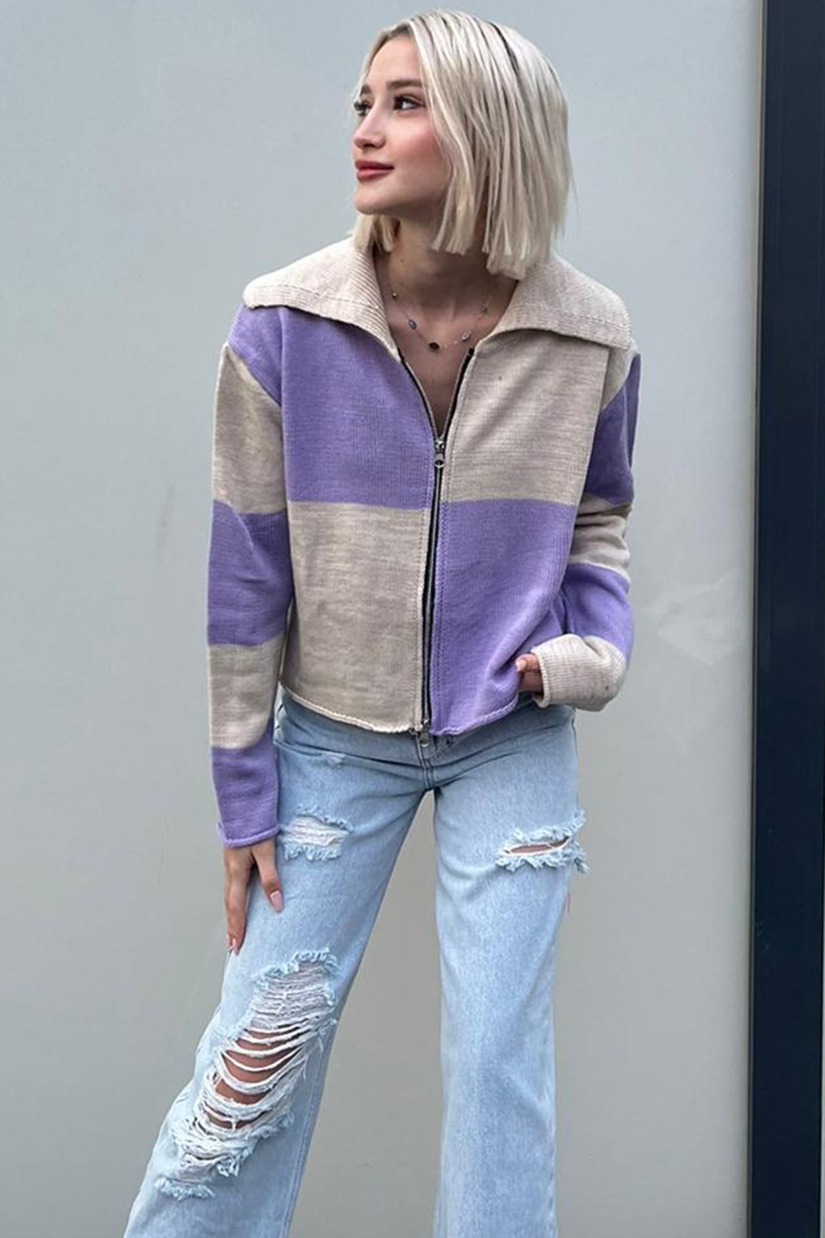 Lilac Knitwear Cardigan MG1391