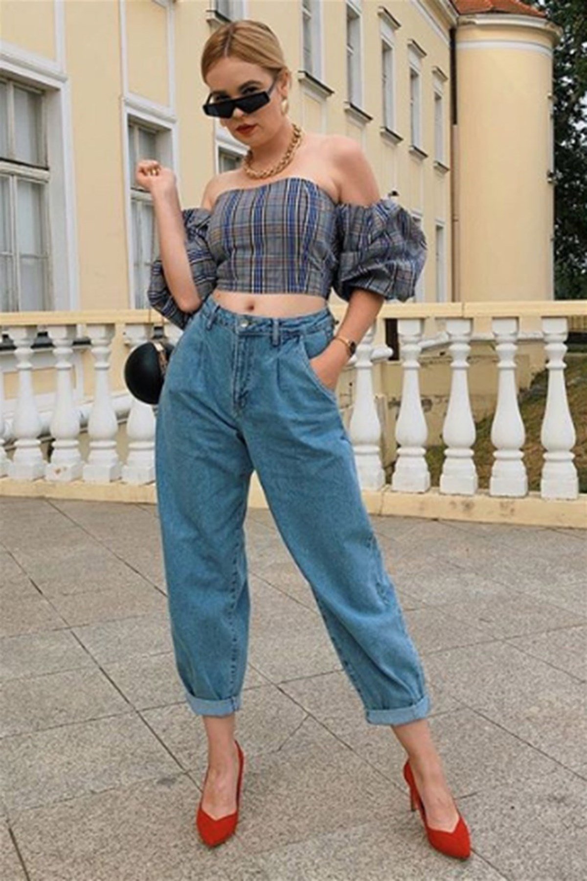 Mad Girls Soft Blue Mom Jean MG299