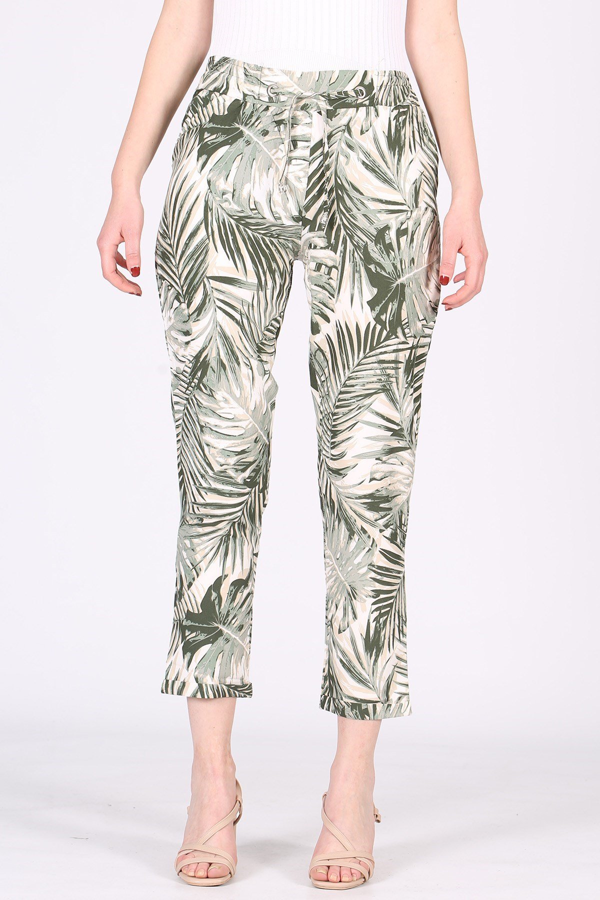 Mad Girls Cream Patterned Trousers MG213