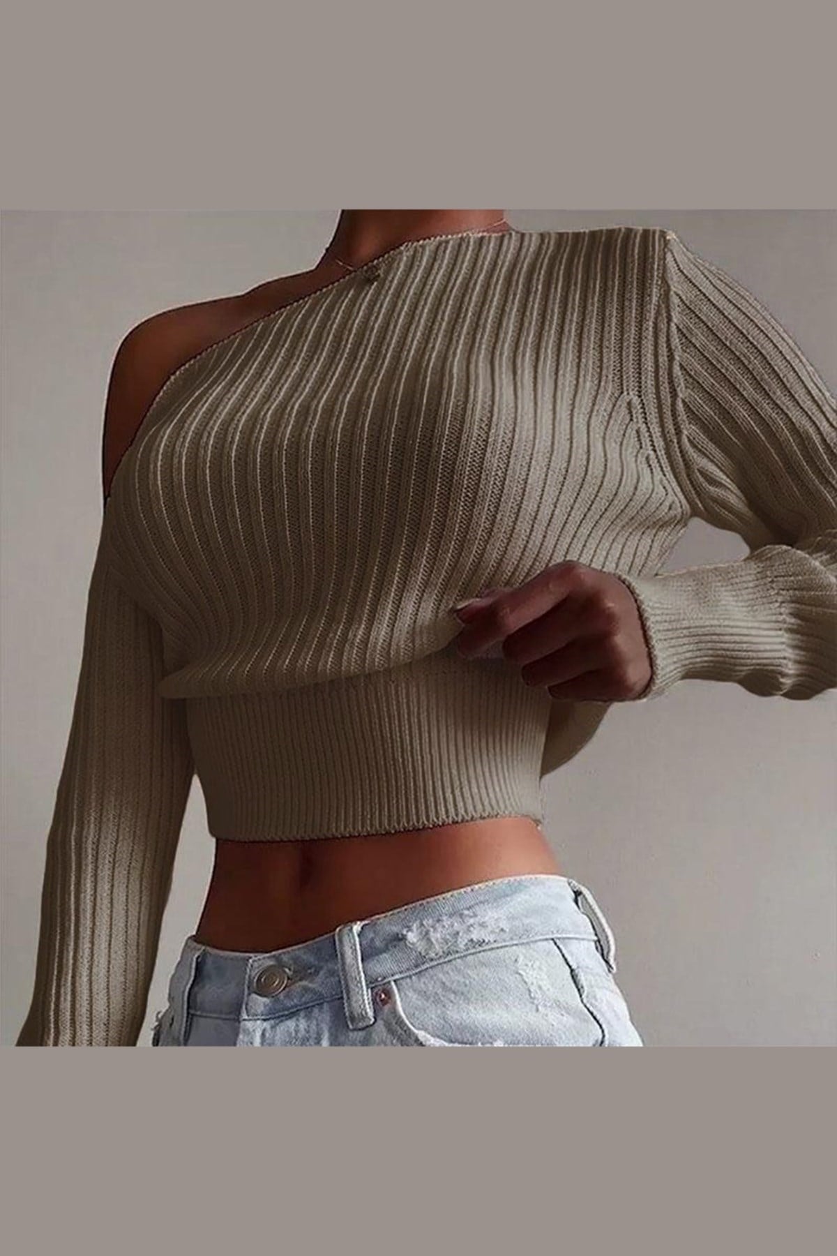 Mad Girls Bej Kadın Triko MG855