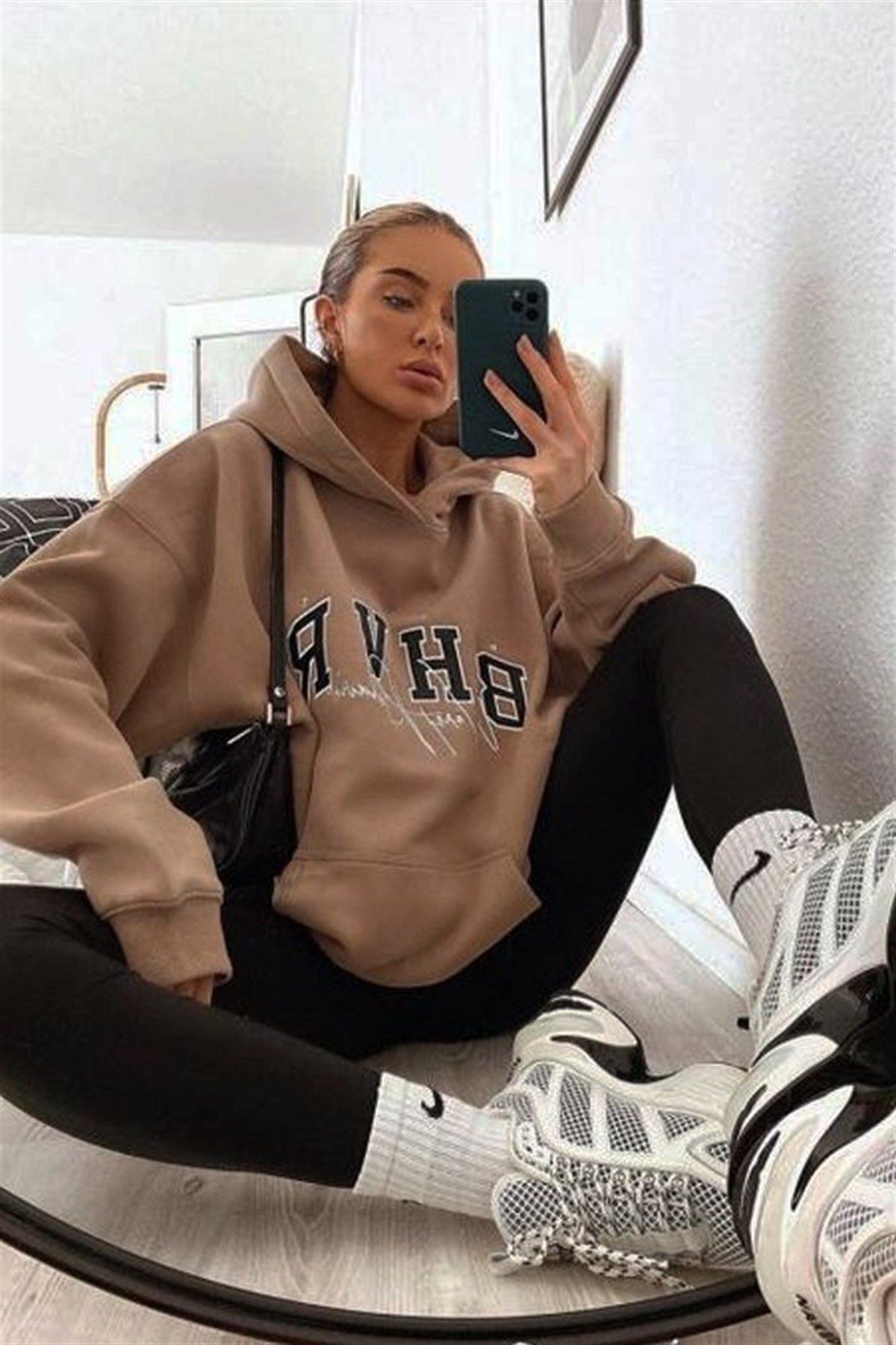 Mad Girls Cream Hoodie Sweatshirt MG812