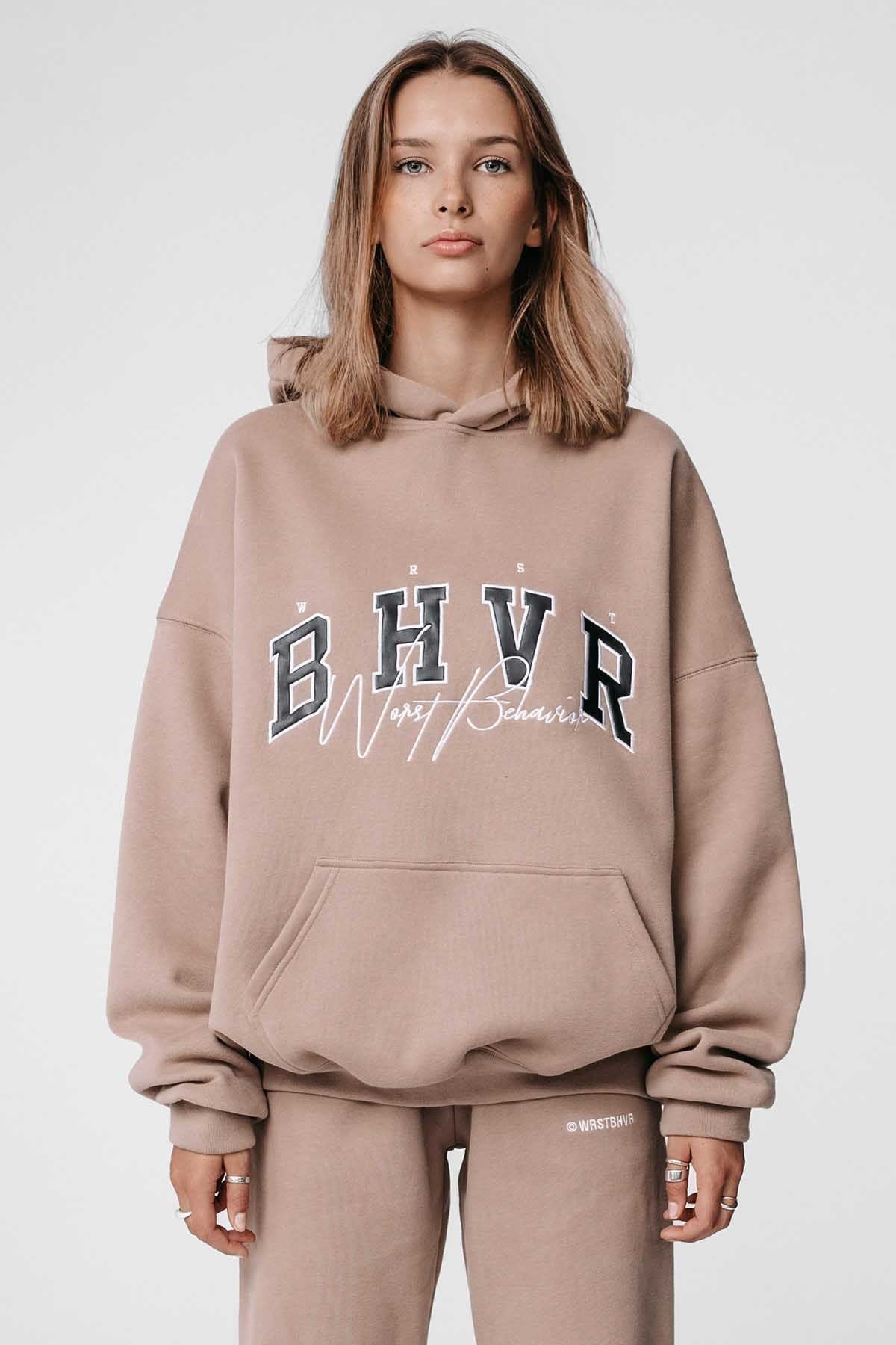Mad Girls Cream Hoodie Sweatshirt MG812