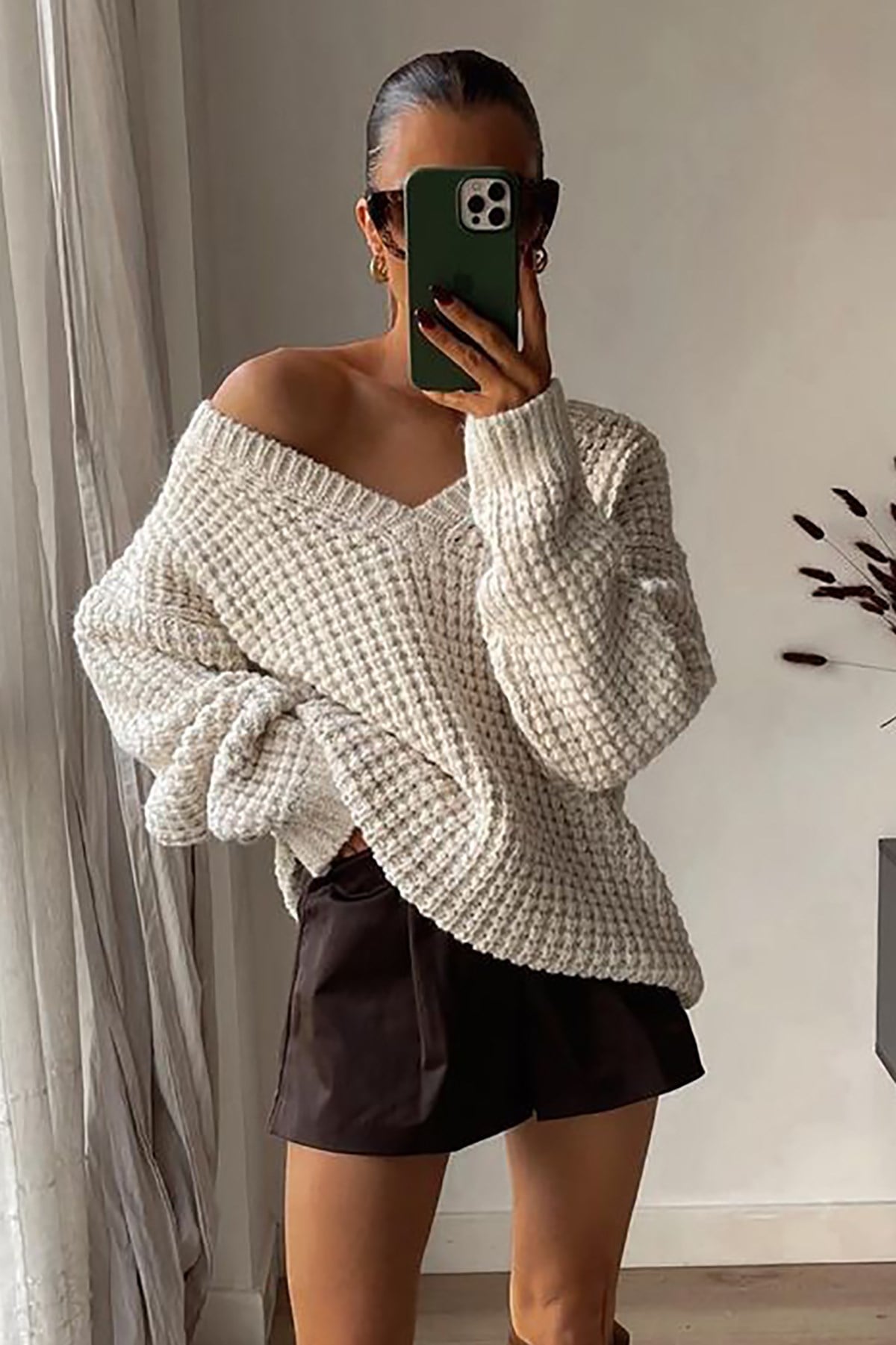 Mad Girls Bej Oversize Kazak MG1440